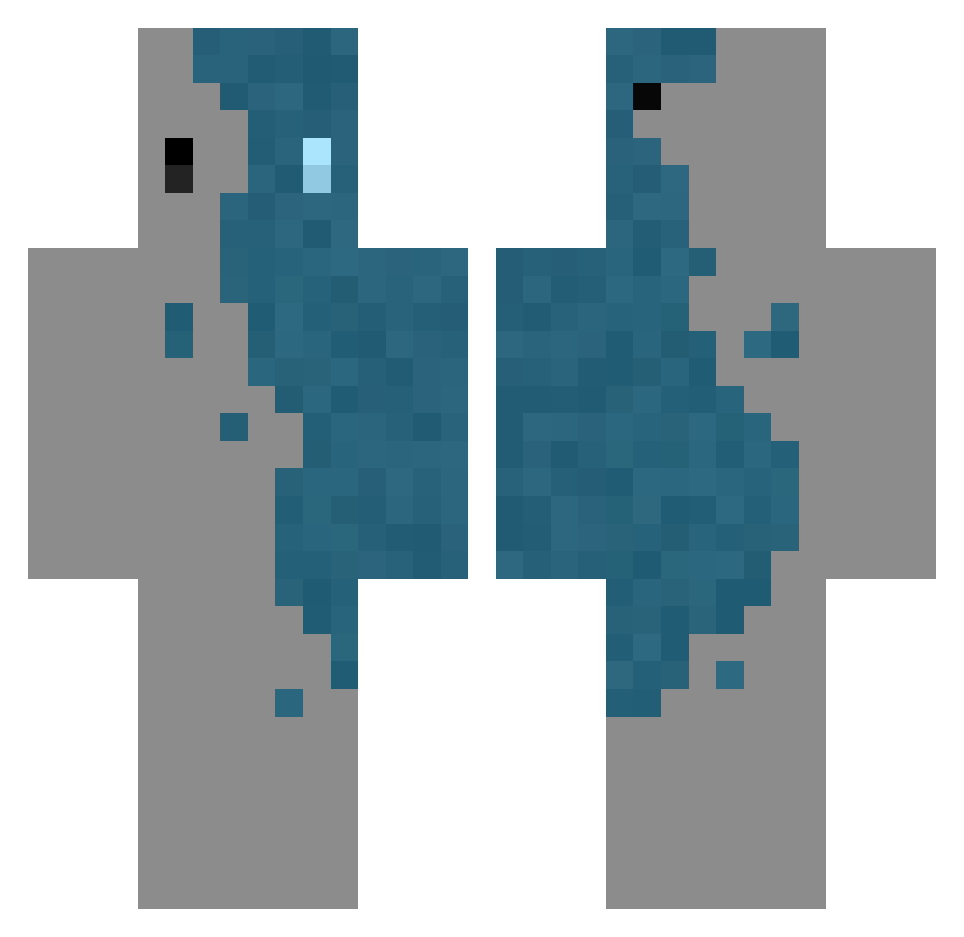 Hashimoto7 Minecraft skin, front and back view