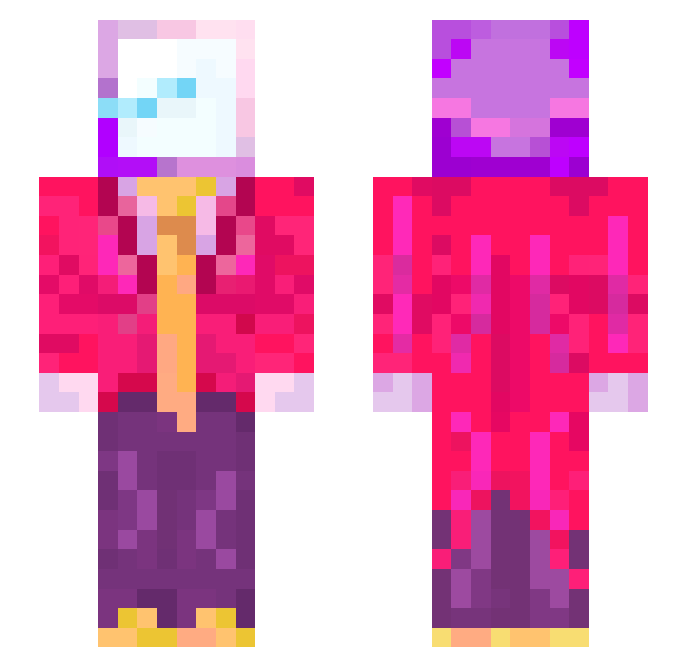 St3v3an Minecraft skin, front and back view