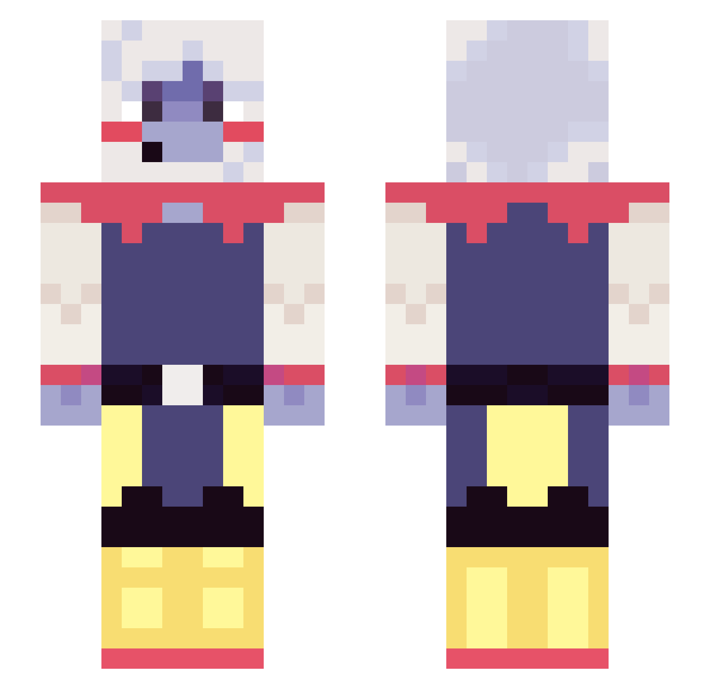 Muffin_kys Minecraft skin, front and back view