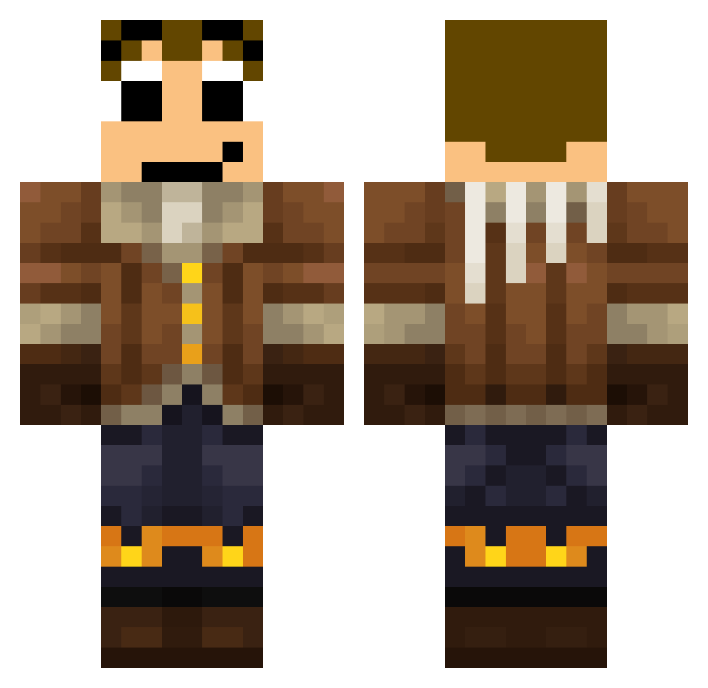 RafaelAlcova Minecraft skin, front and back view