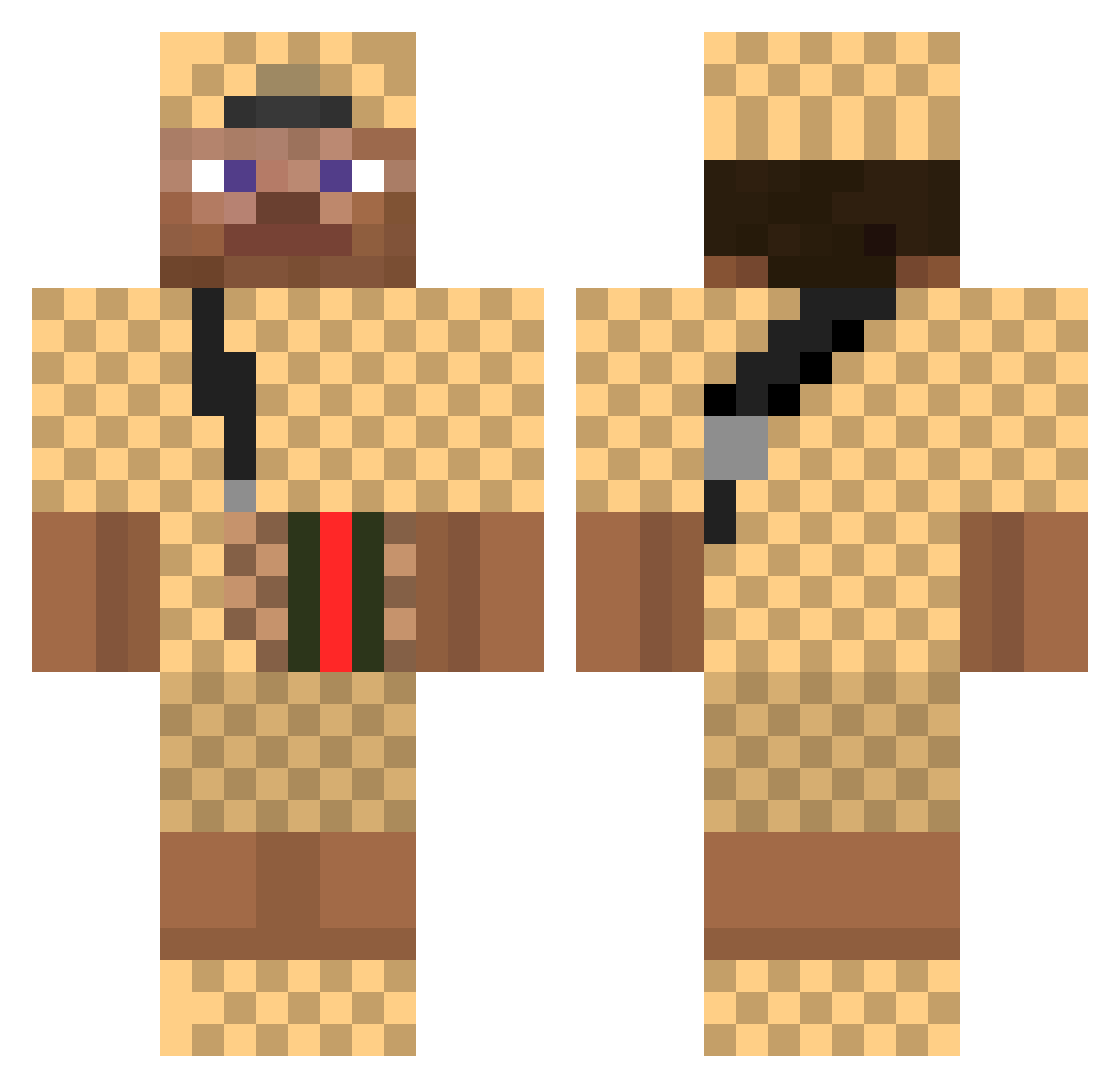 AnyDeskCodes Minecraft skin, front and back view