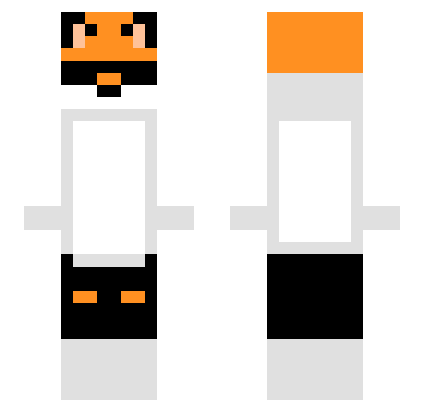 xMisio20___ Minecraft skin, front and back view