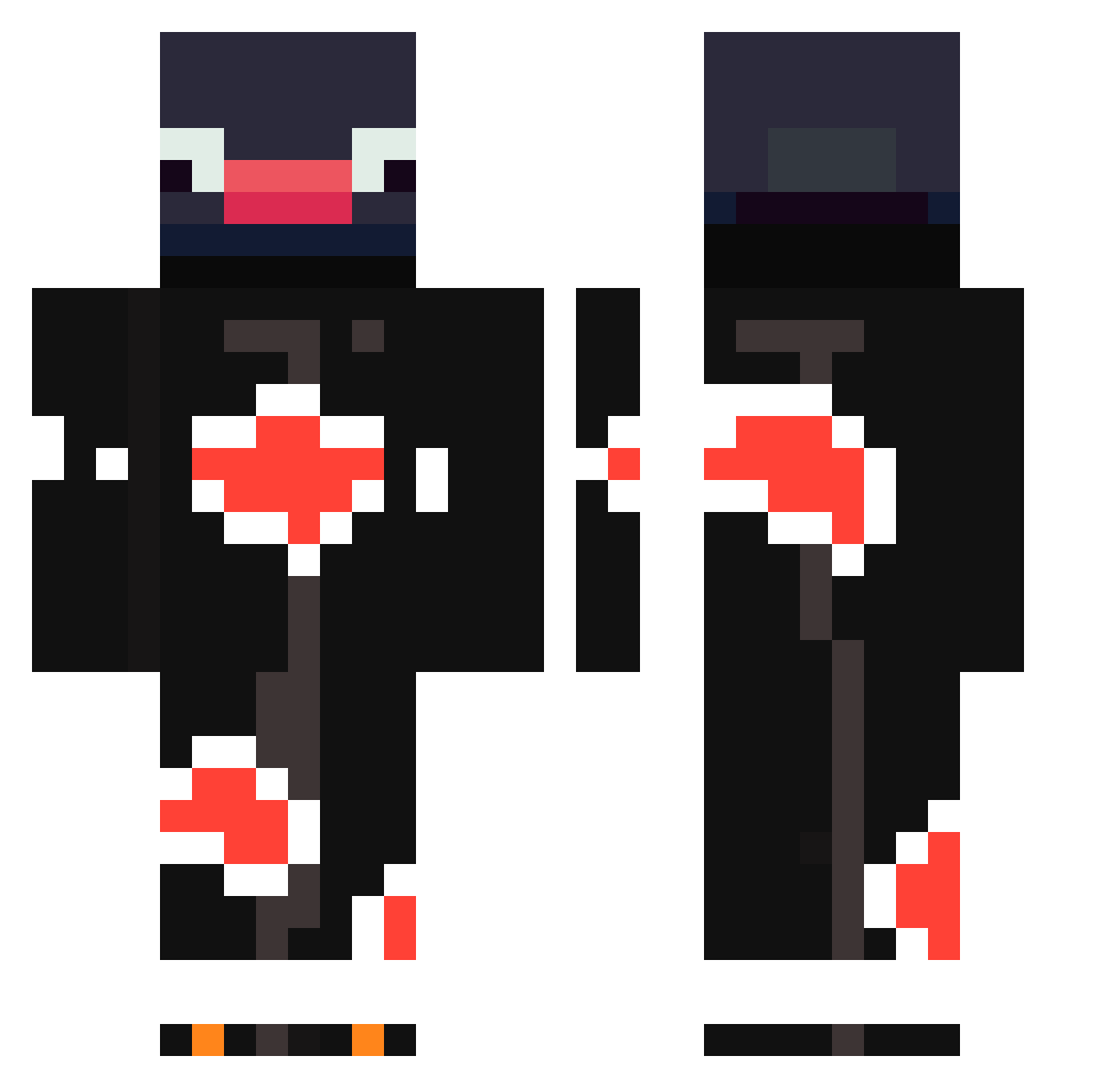 FakeAnubis Minecraft skin, front and back view