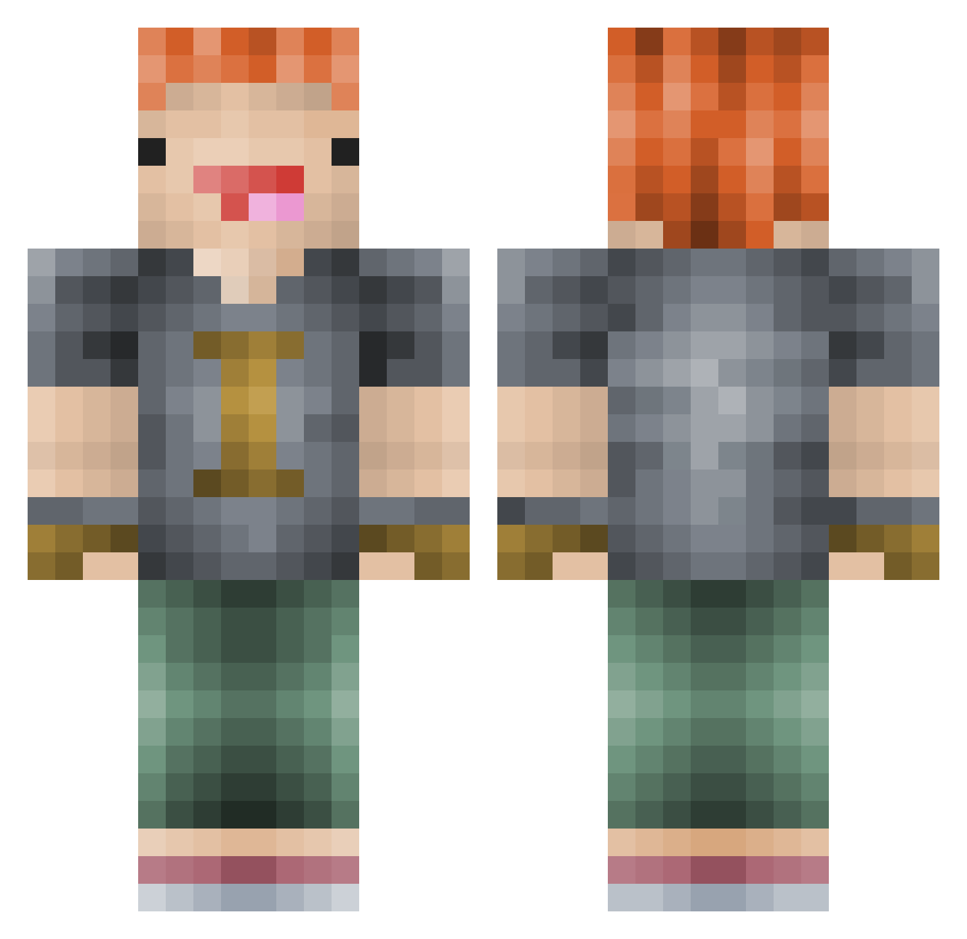 Profounds Minecraft skin, front and back view