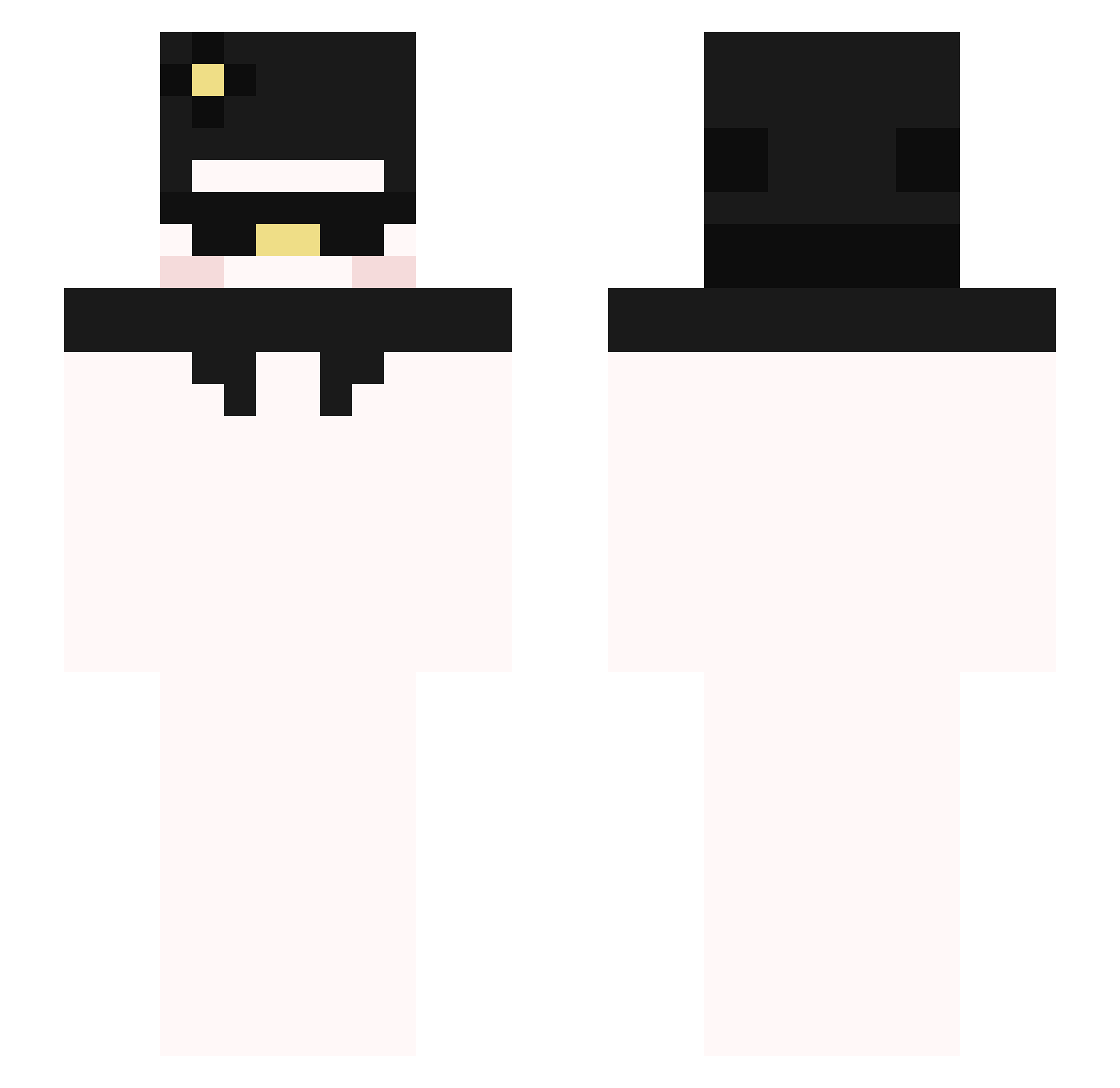 Omiura Minecraft skin, front and back view
