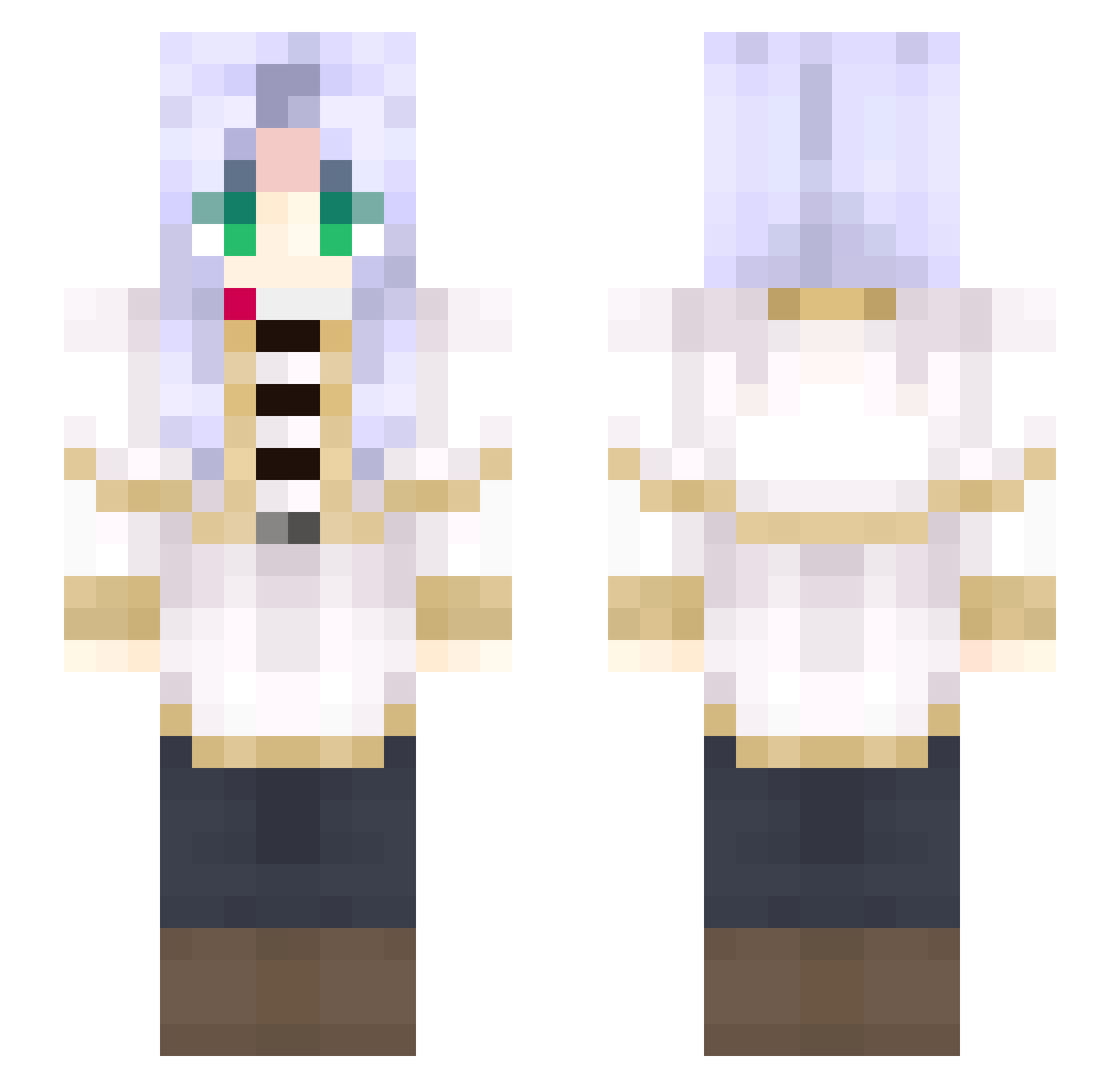 LiGaMi Minecraft skin, front and back view