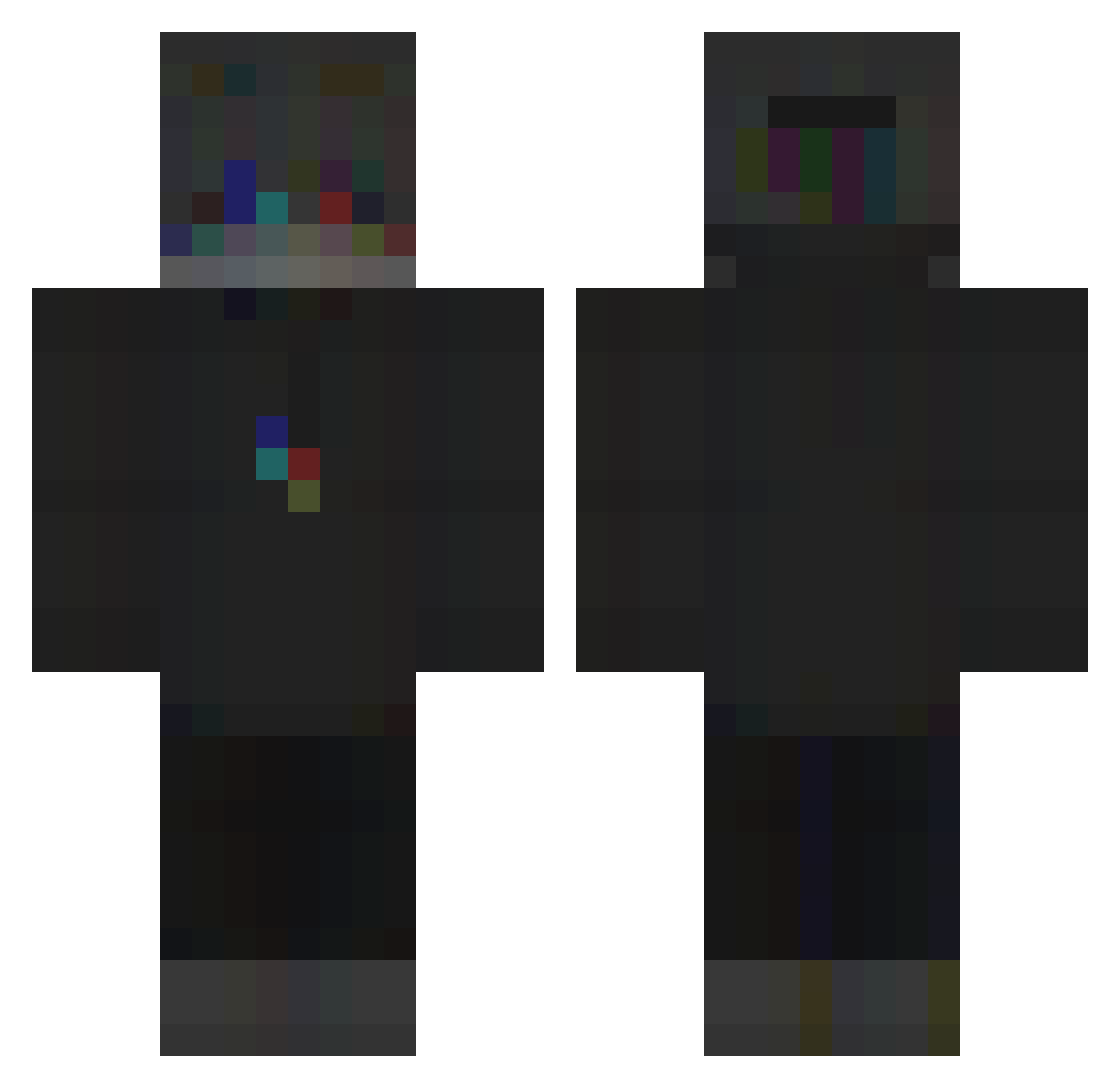 Lepta Minecraft skin, front and back view