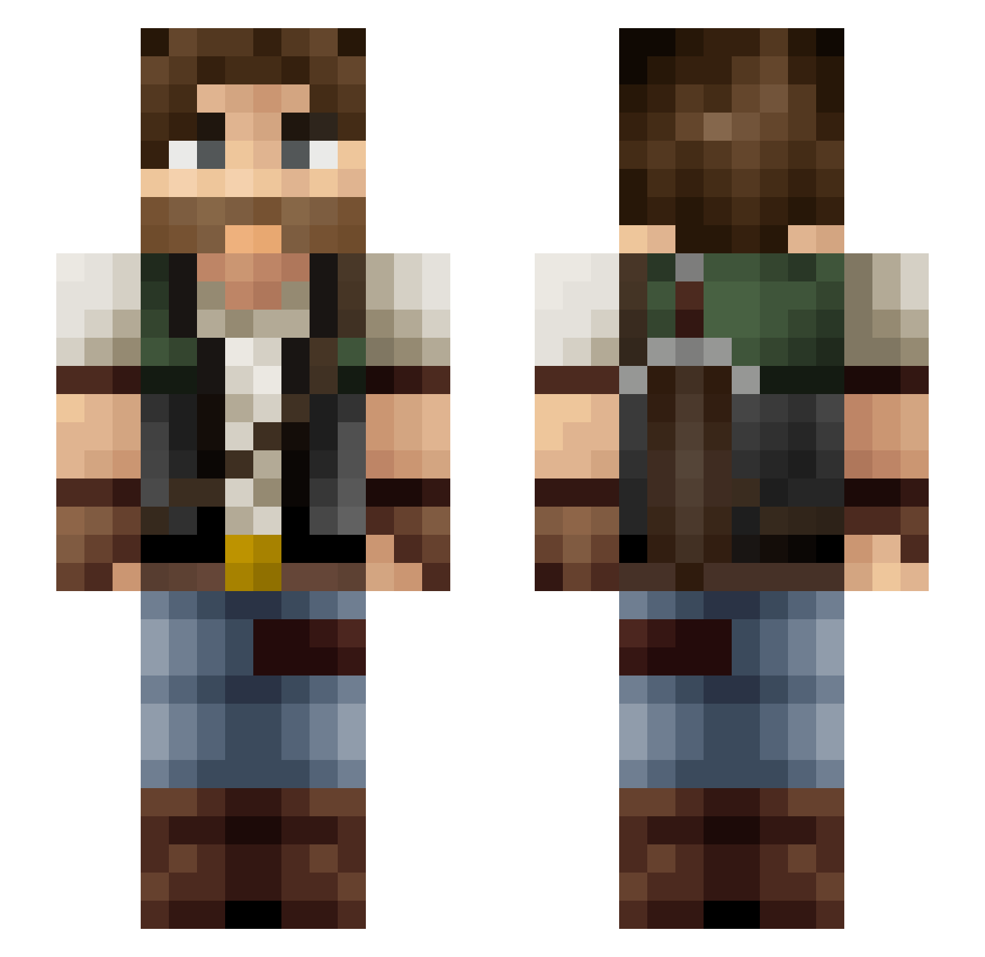 Hatsiu Minecraft skin, front and back view