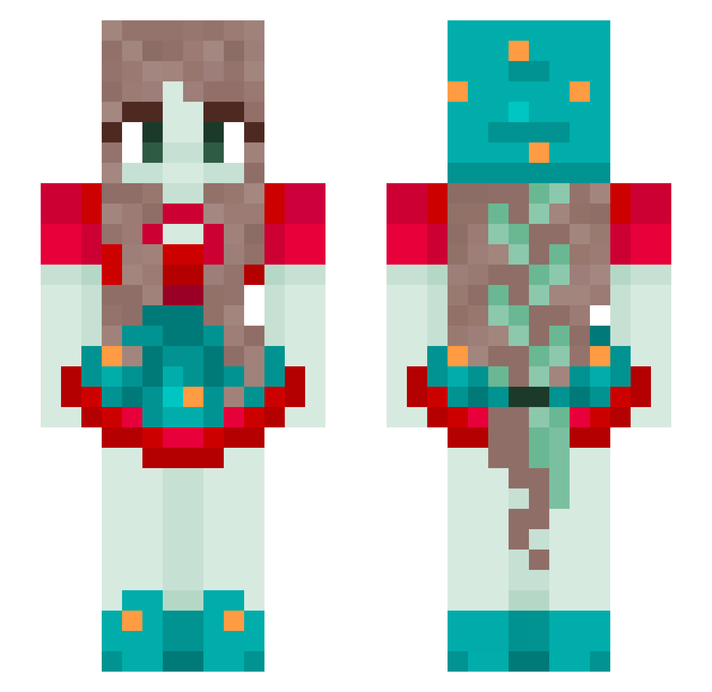 _Fungle_ Minecraft skin, front and back view