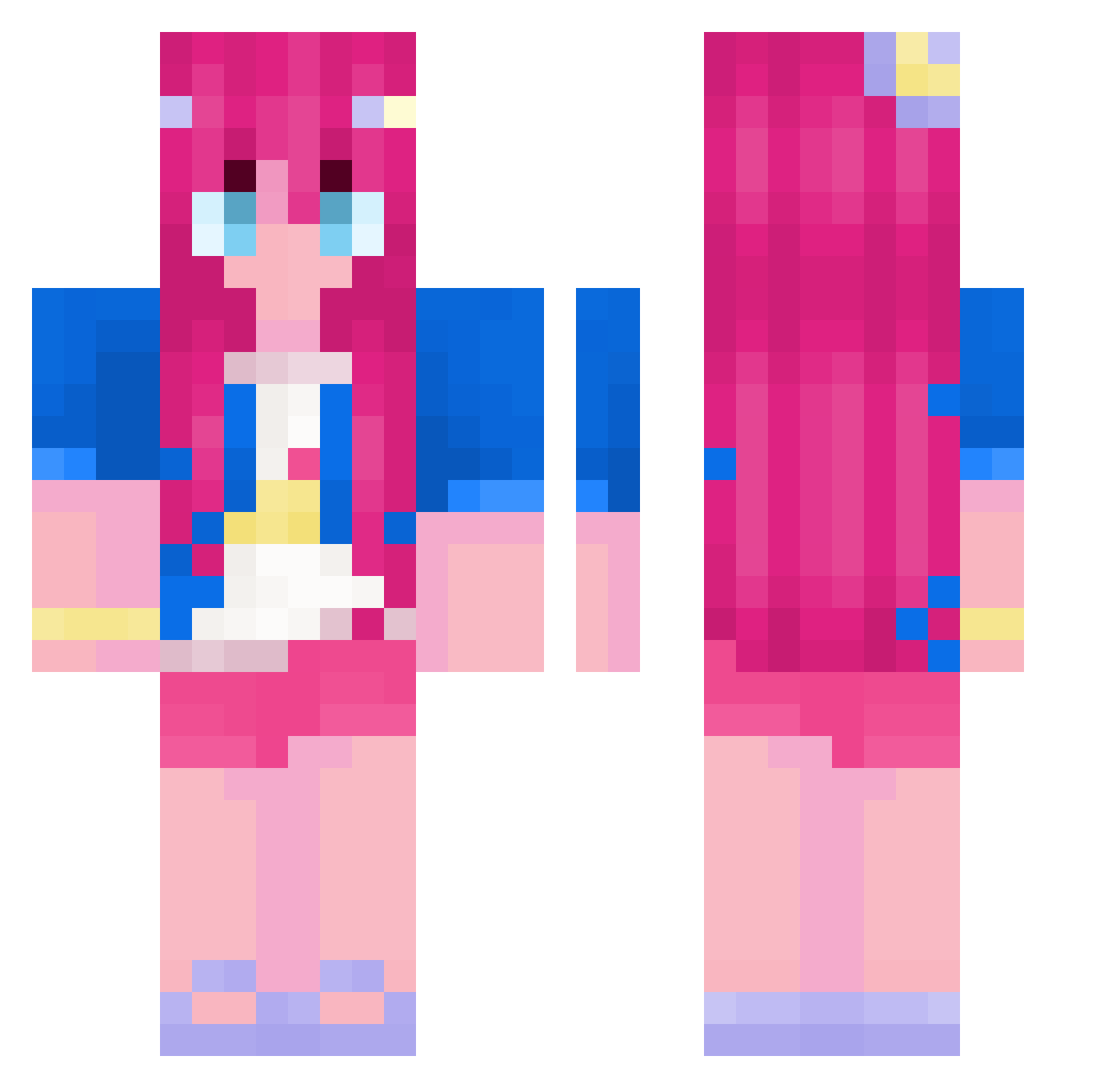 StrivingBirch92 Minecraft skin, front and back view