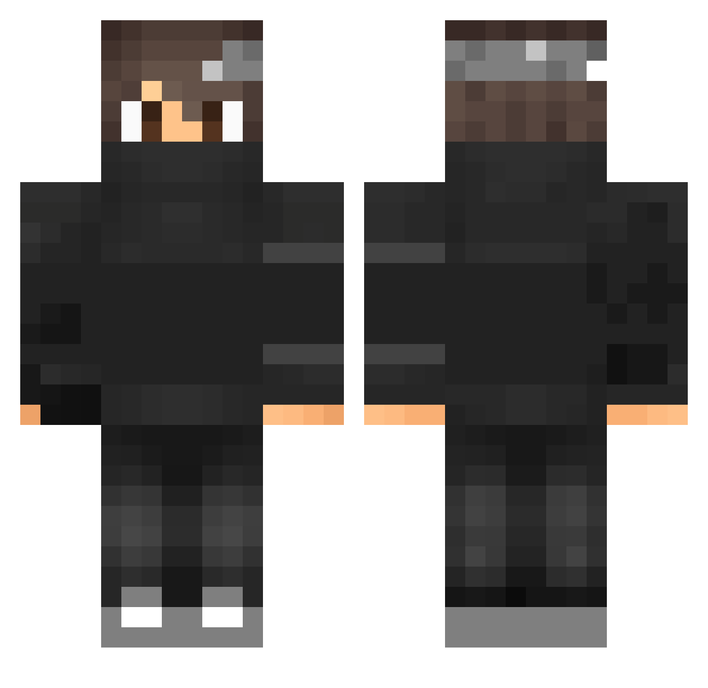 sachasticot Minecraft skin, front and back view