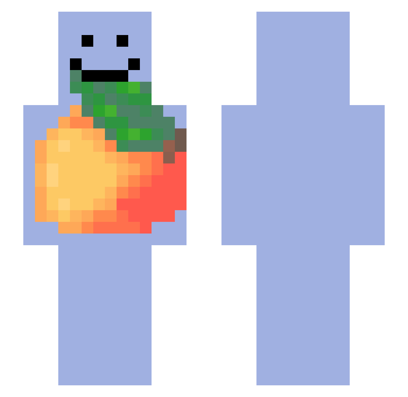 Mango_Juicebox Minecraft skin, front and back view