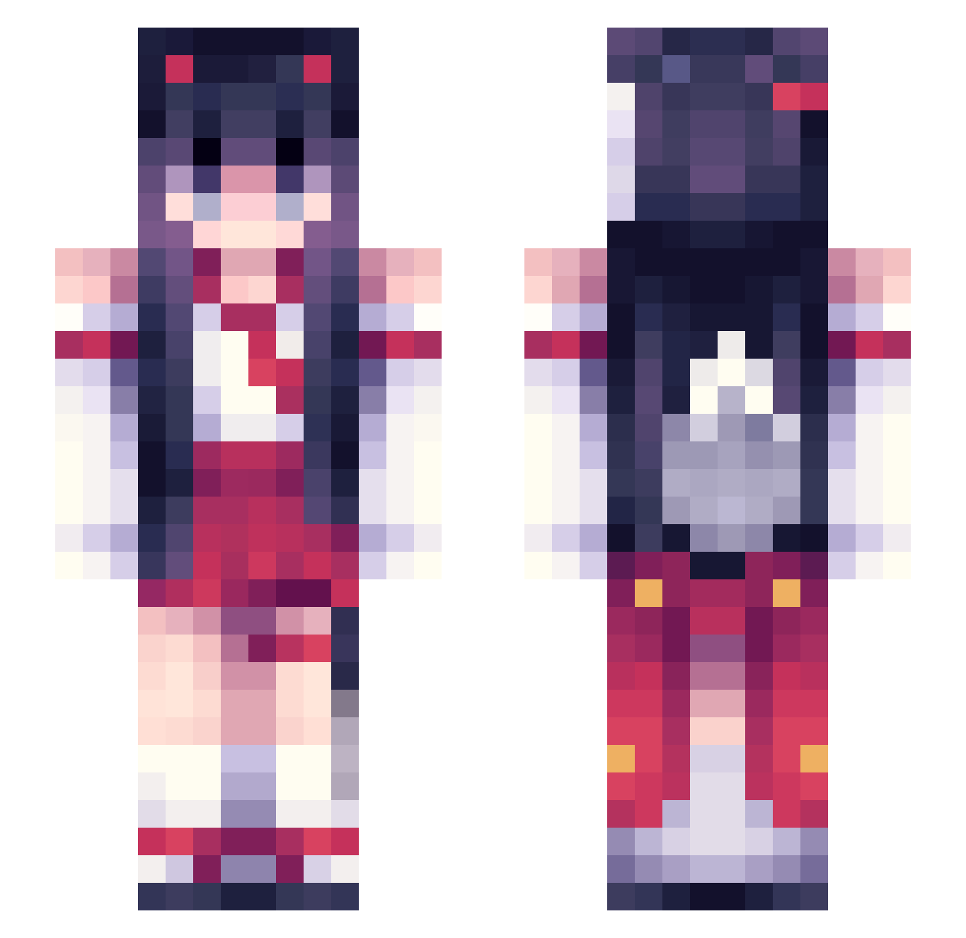 GreyInstant_Tiro Minecraft skin, front and back view