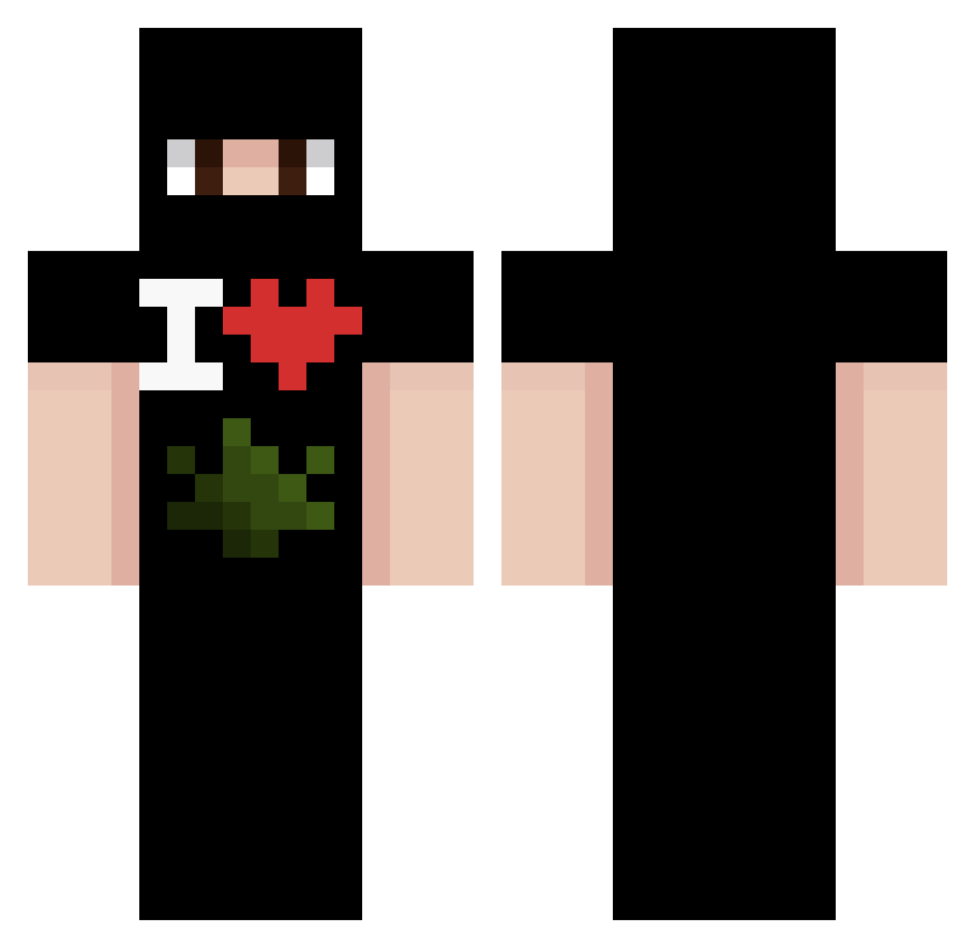 bendy_m Minecraft skin, front and back view