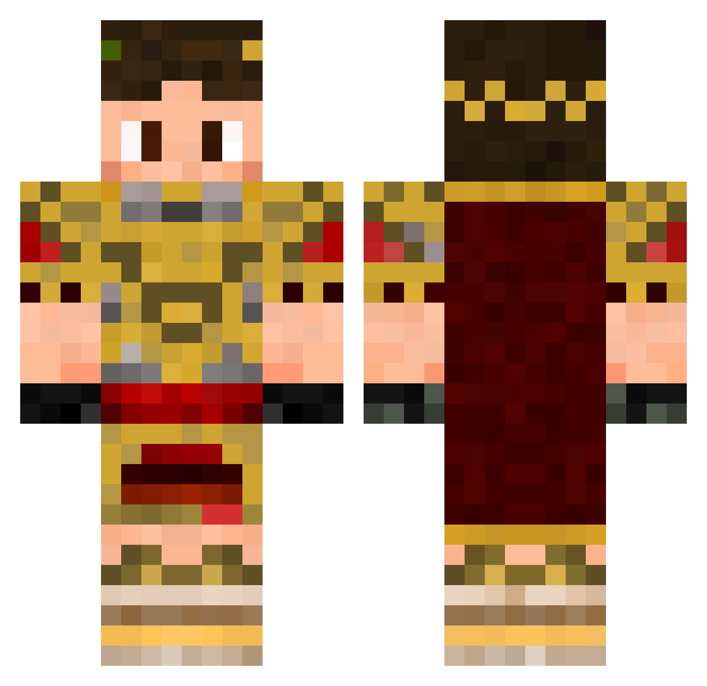 JustACountry Minecraft skin, front and back view