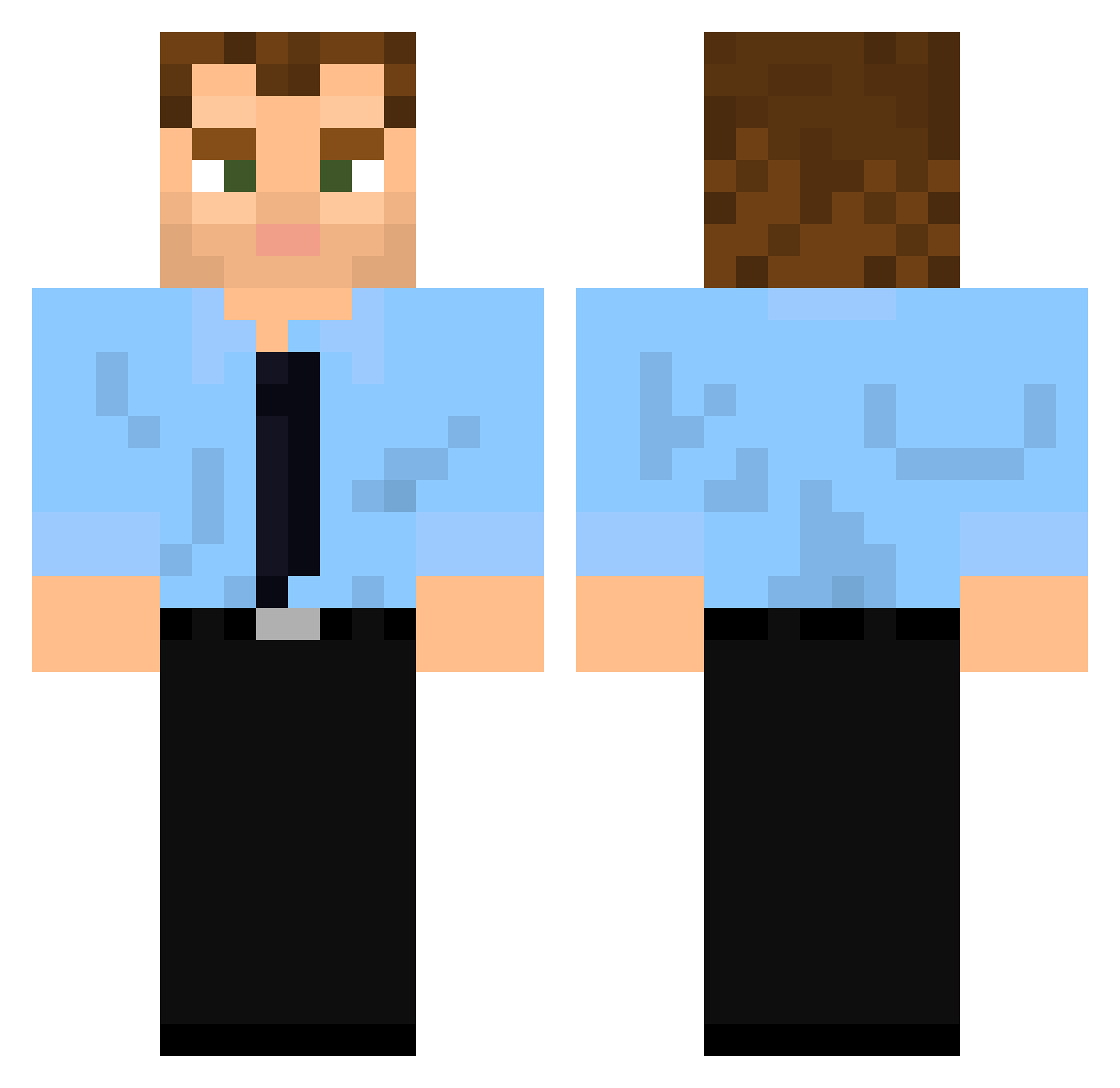 Driitix Minecraft skin, front and back view