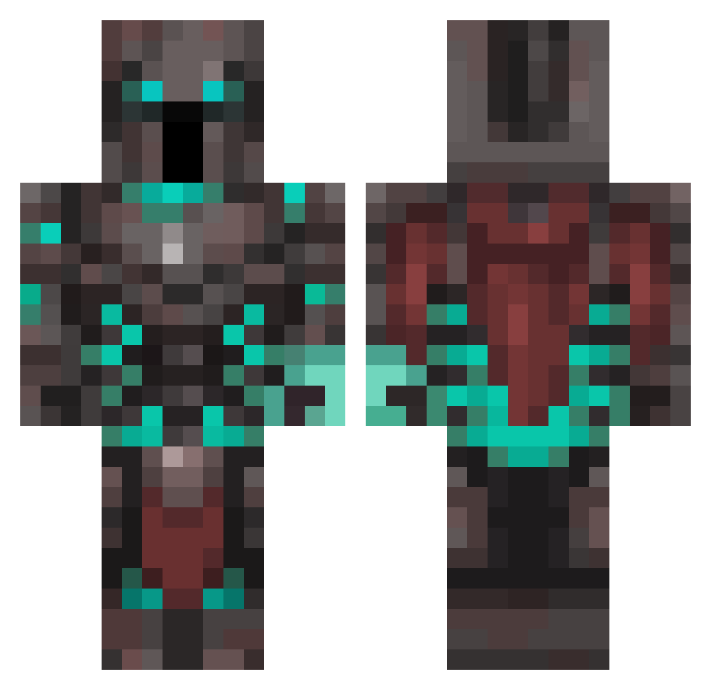 oCMK Minecraft skin, front and back view