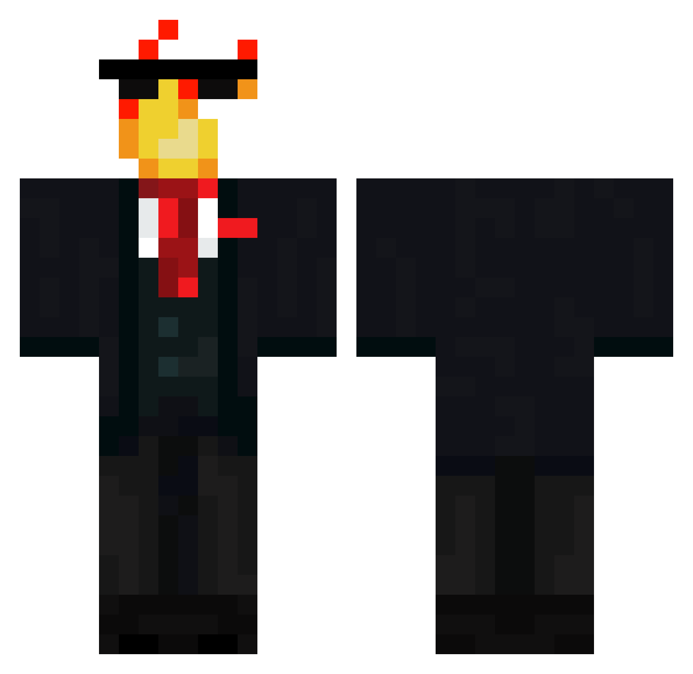 WallDoc Minecraft skin, front and back view