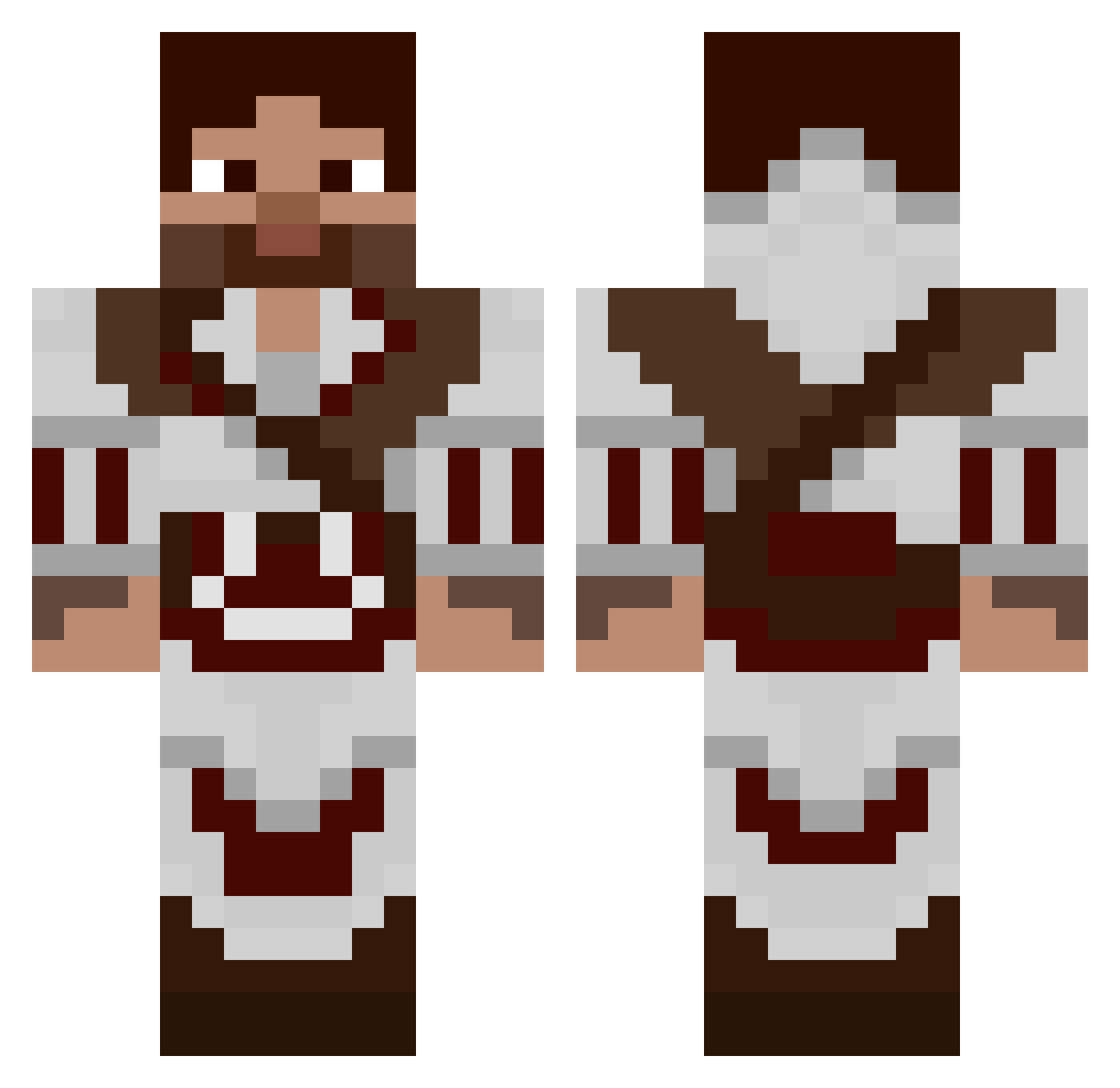Incapable Minecraft skin, front and back view