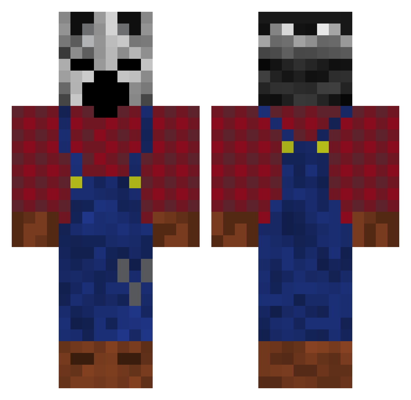 Yabu Minecraft skin, front and back view