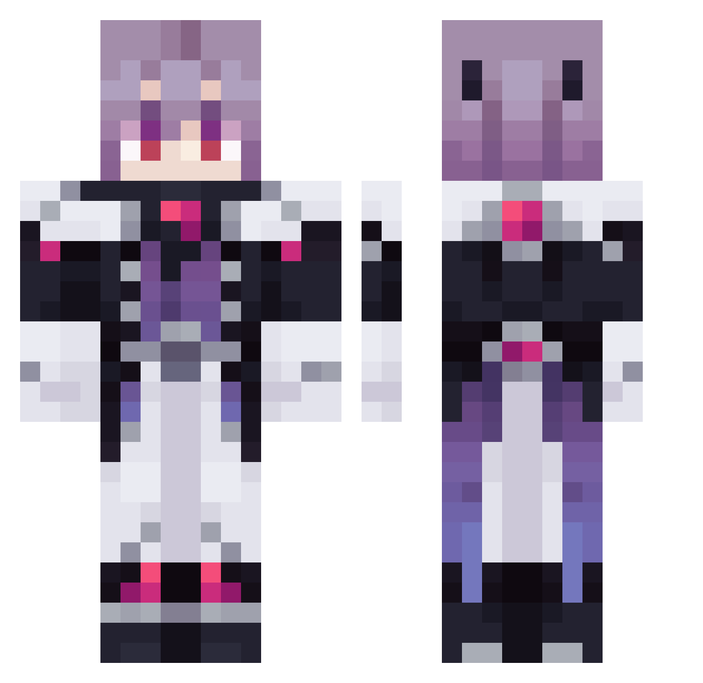KwrXxX Minecraft skin, front and back view