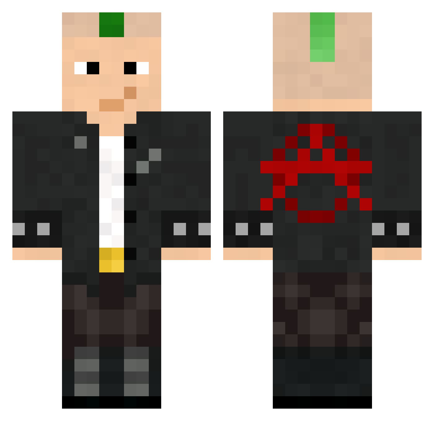 S1nnerPVP Minecraft skin, front and back view
