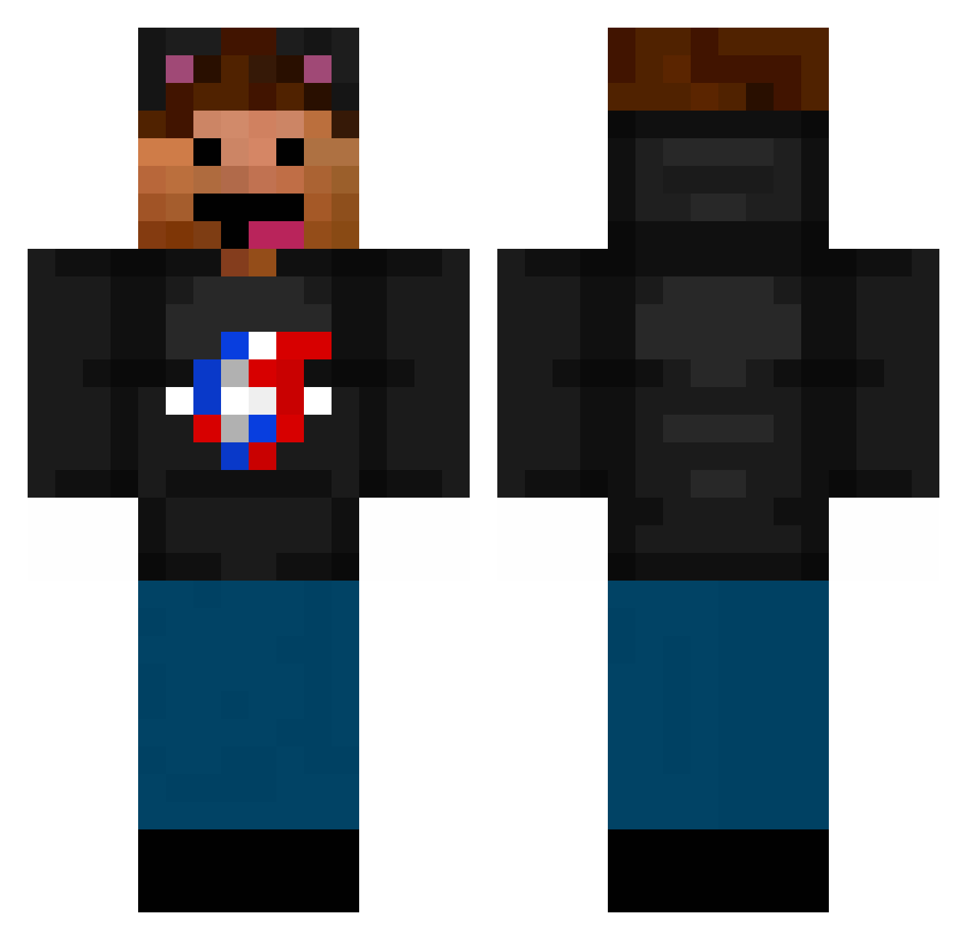 AwesomeMarioful Minecraft skin, front and back view