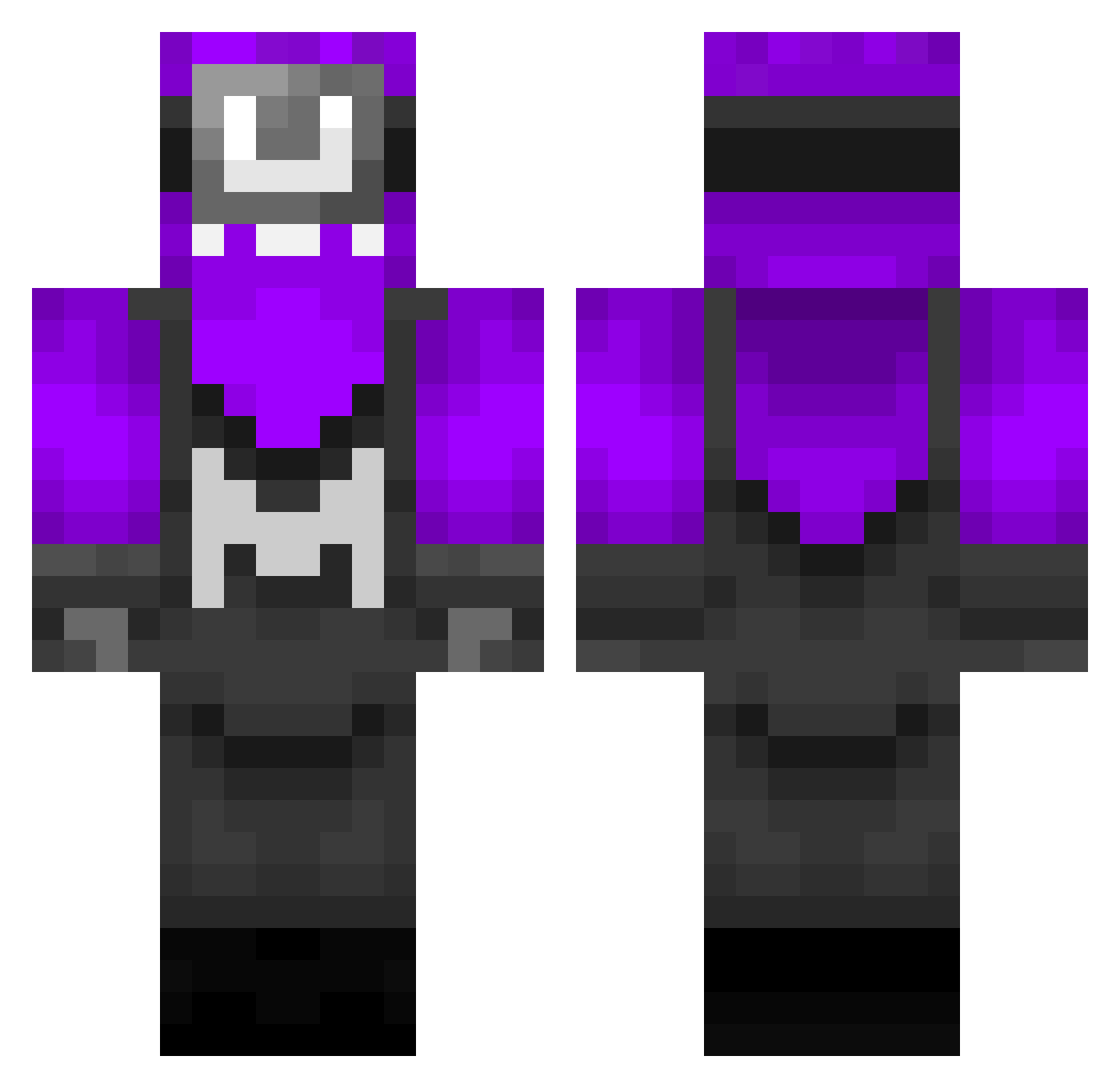 maklowek Minecraft skin, front and back view