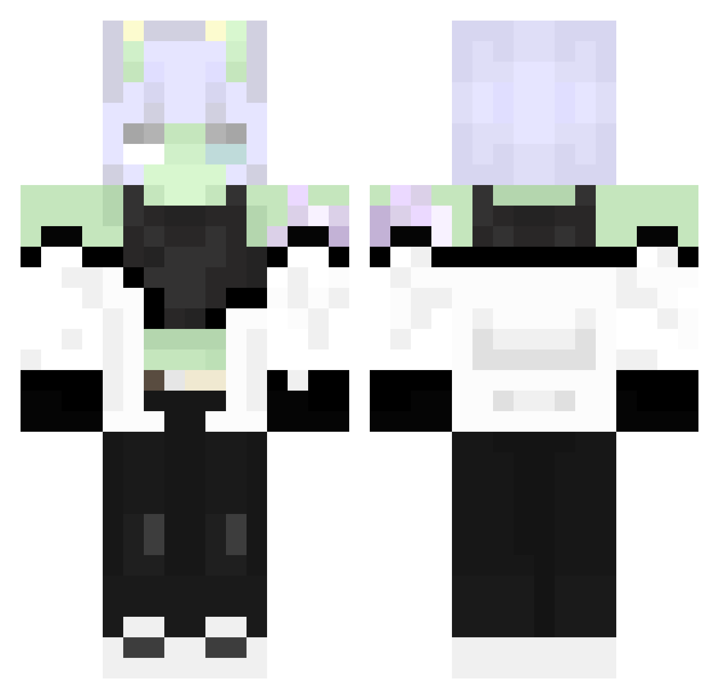 eveeeee3ksz Minecraft skin, front and back view