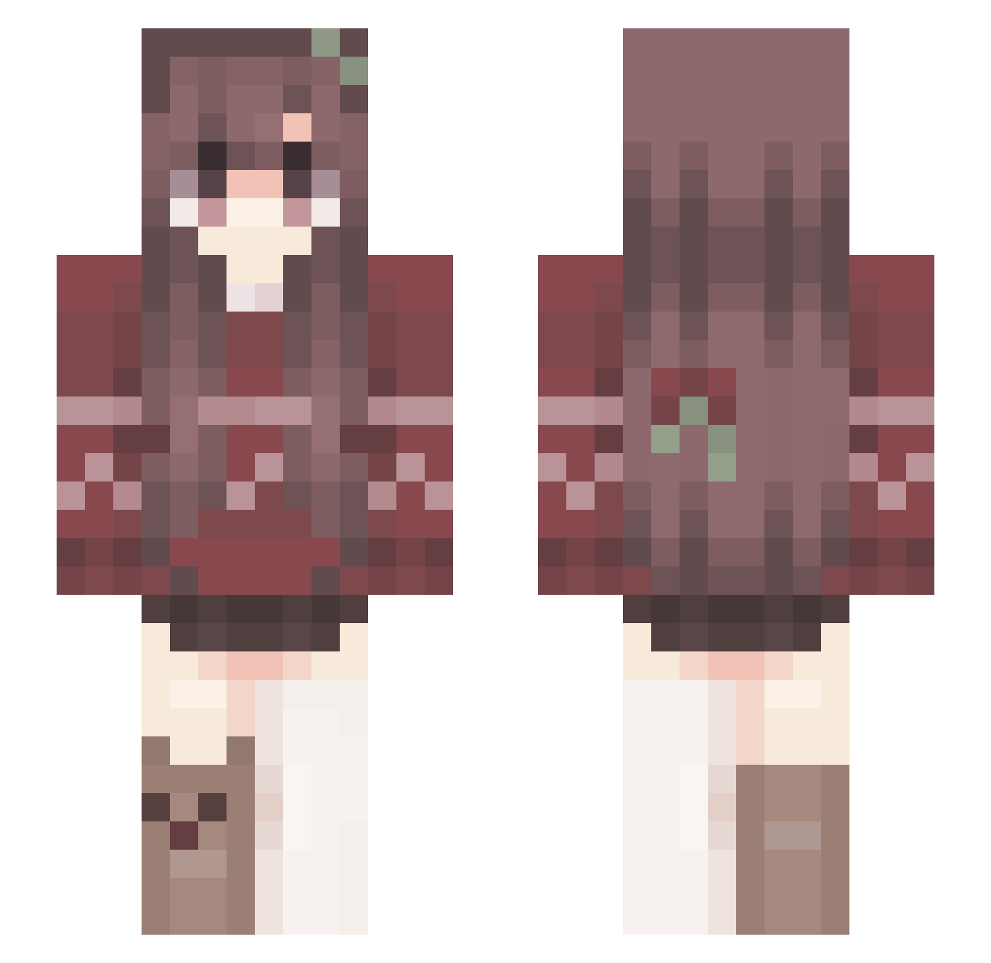 wwwwtf Minecraft skin, front and back view