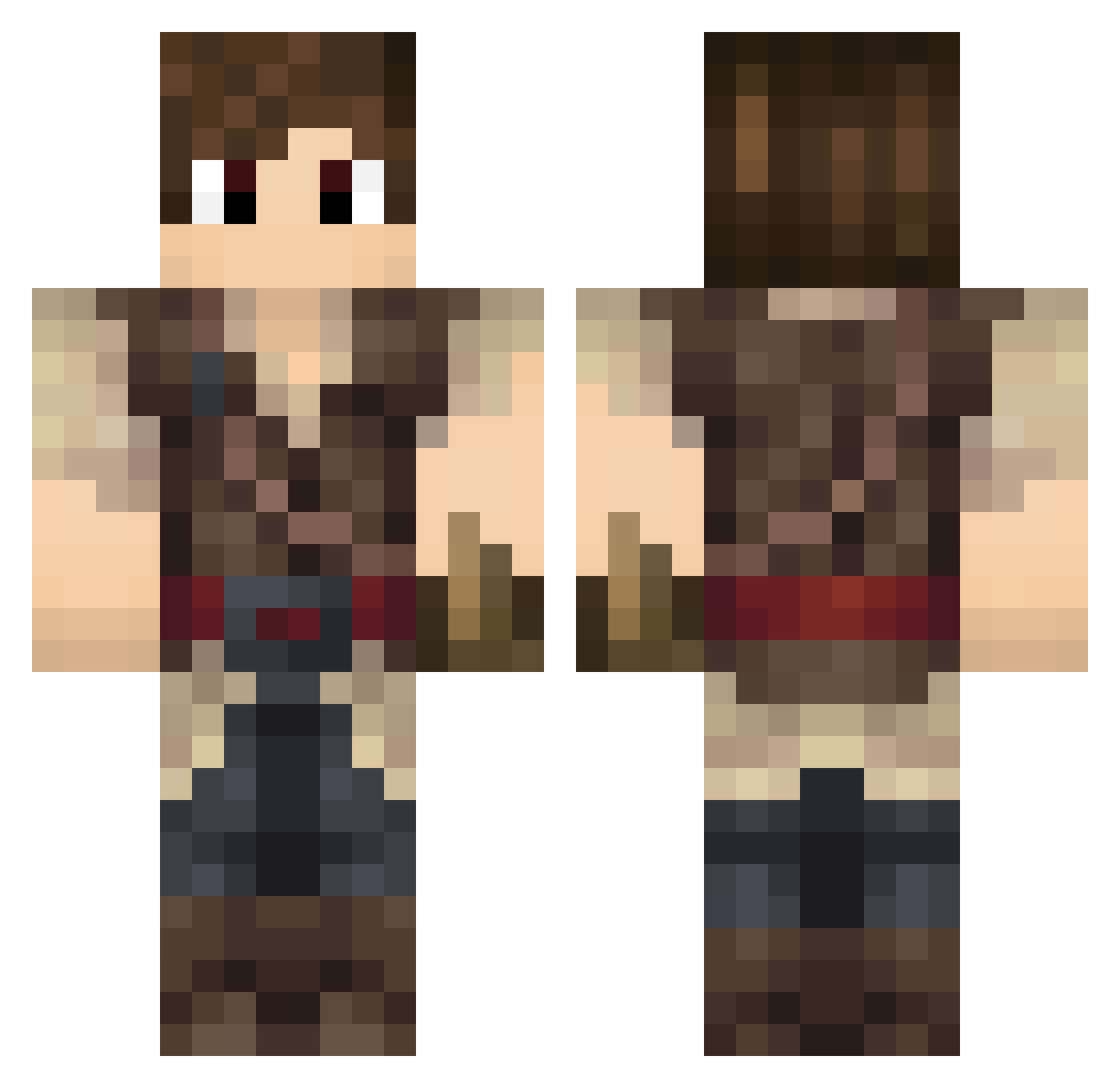 Dunham Minecraft skin, front and back view