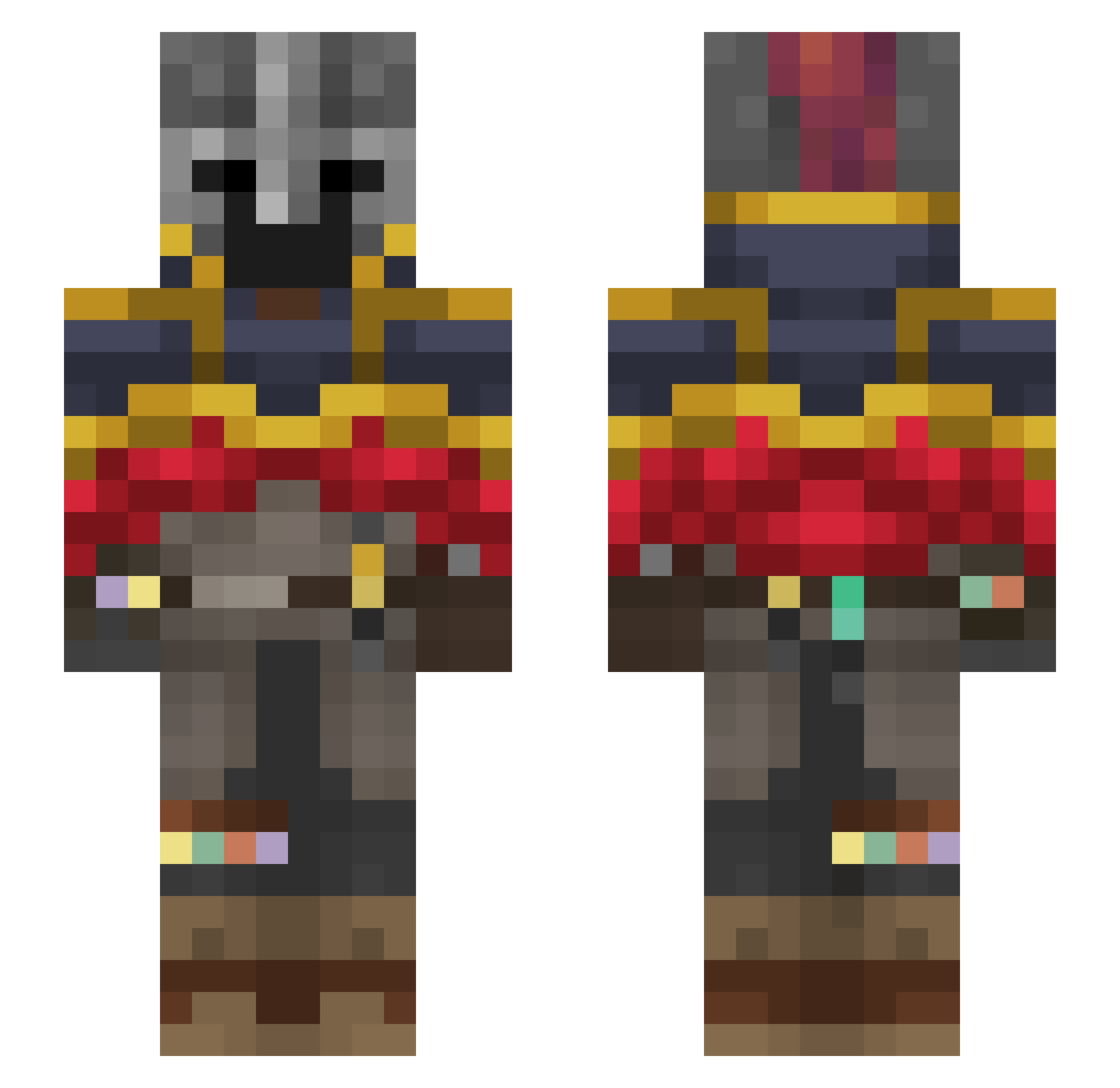 tfal Minecraft skin, front and back view