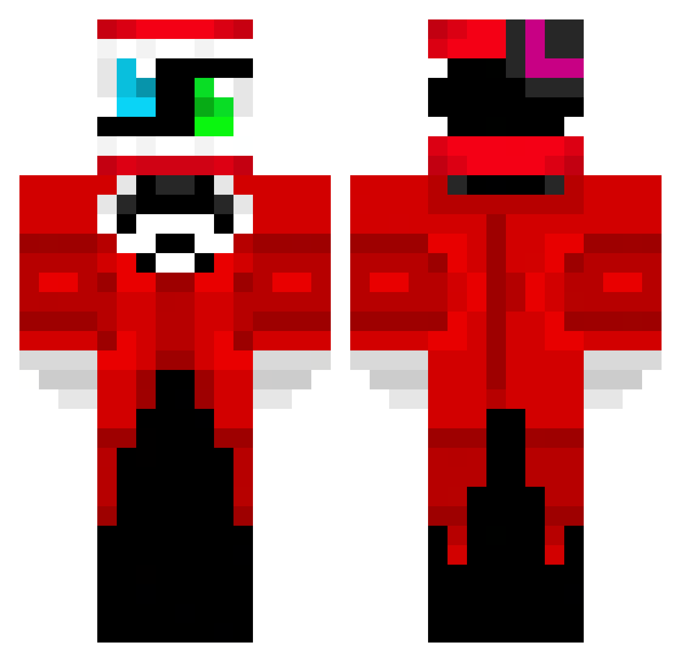 Mazarine404 Minecraft skin, front and back view