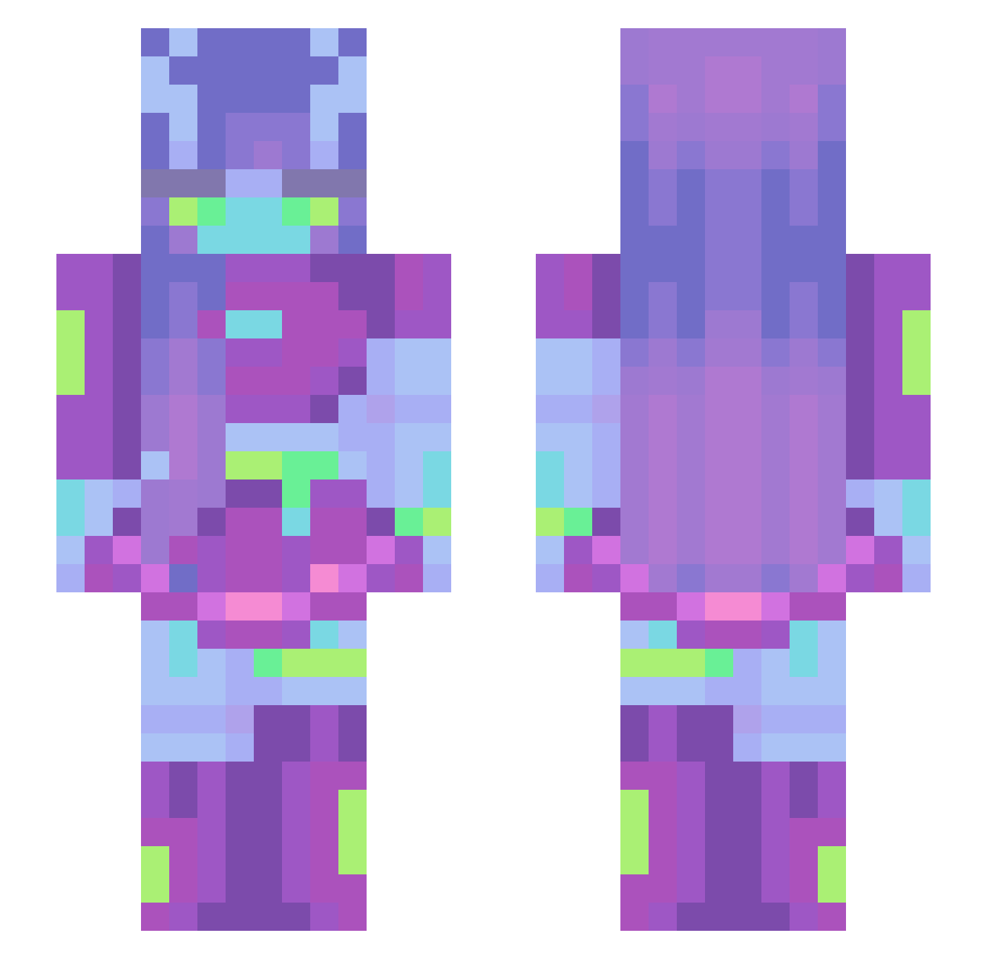 ItsAshurii Minecraft skin, front and back view