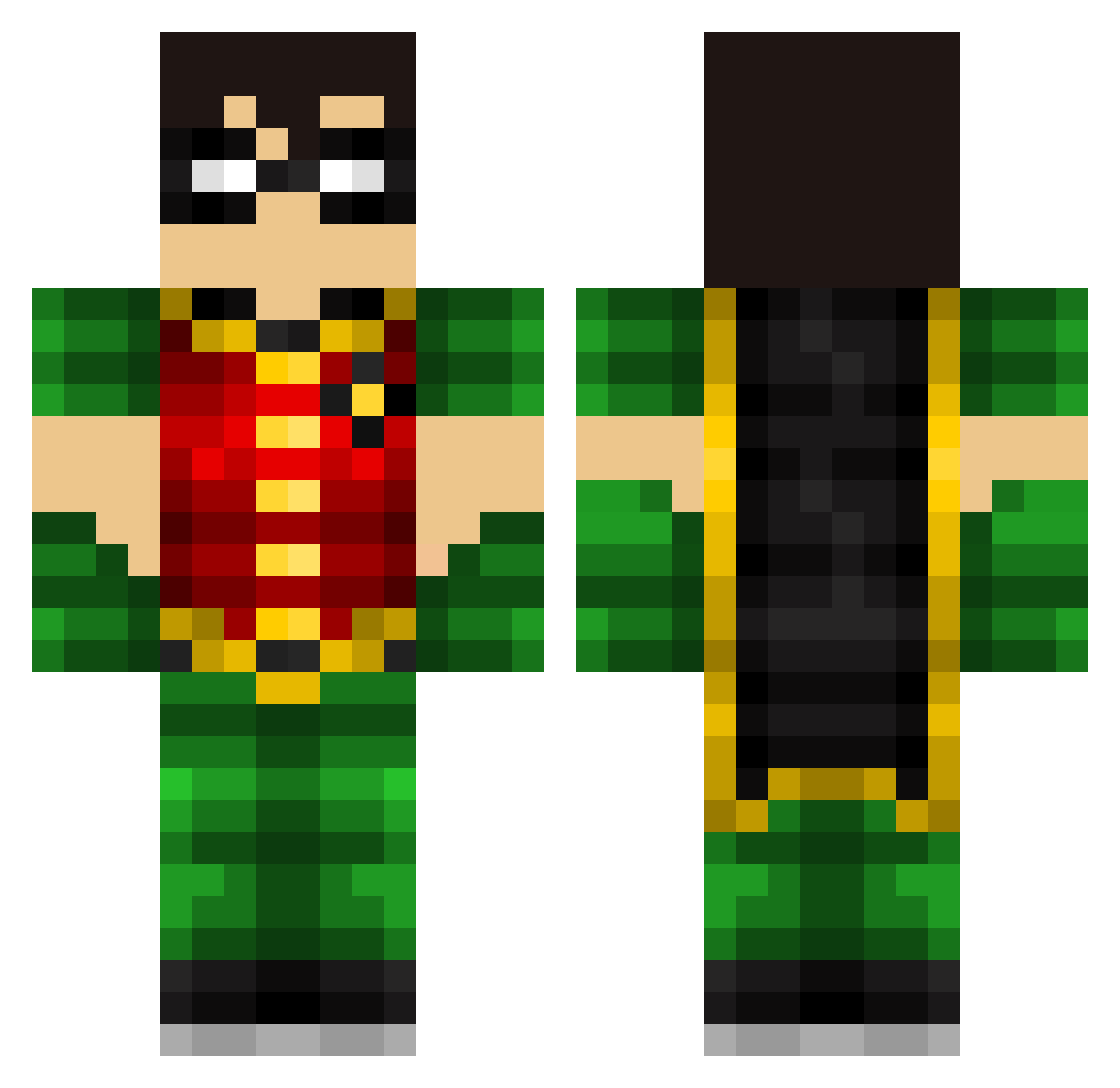 robinnnr Minecraft skin, front and back view