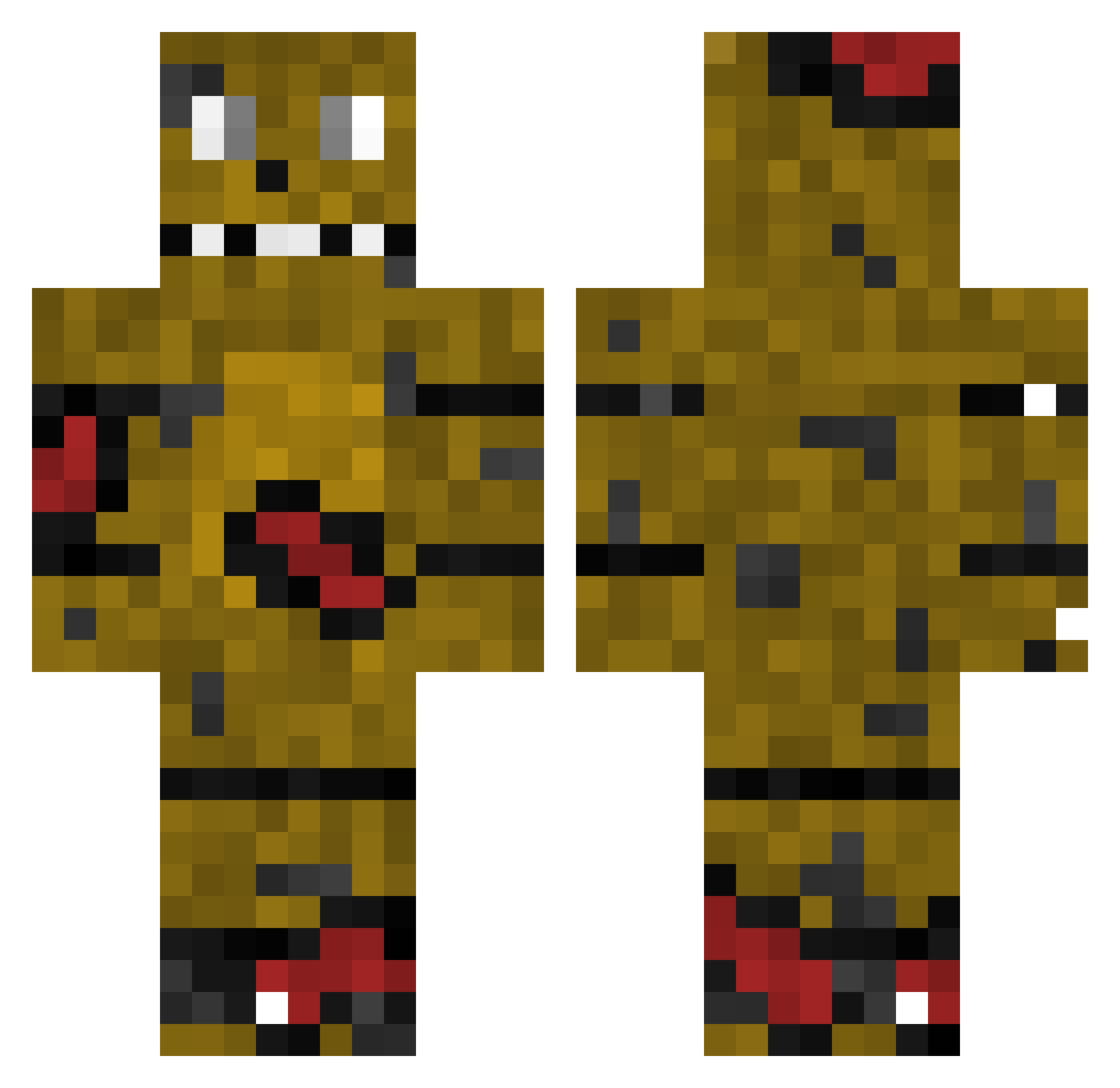 123456berat Minecraft skin, front and back view