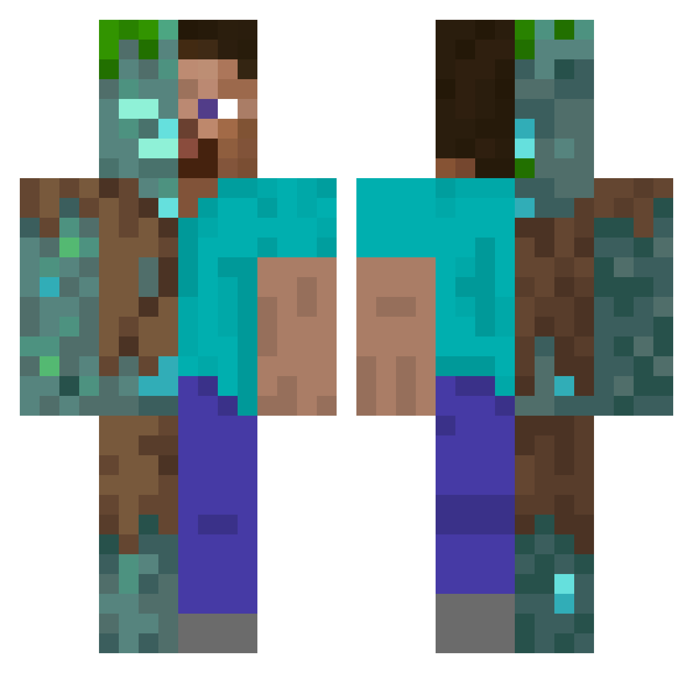 adrian8r Minecraft skin, front and back view