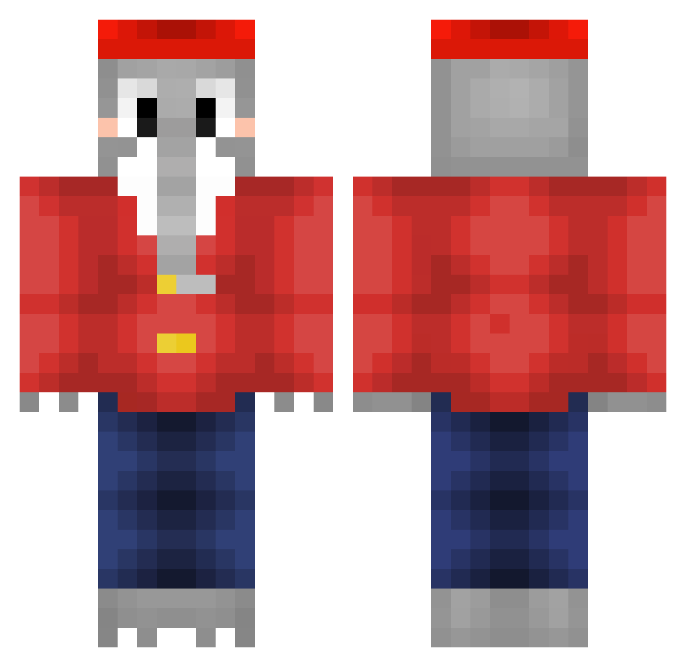 CalledBenni Minecraft skin, front and back view