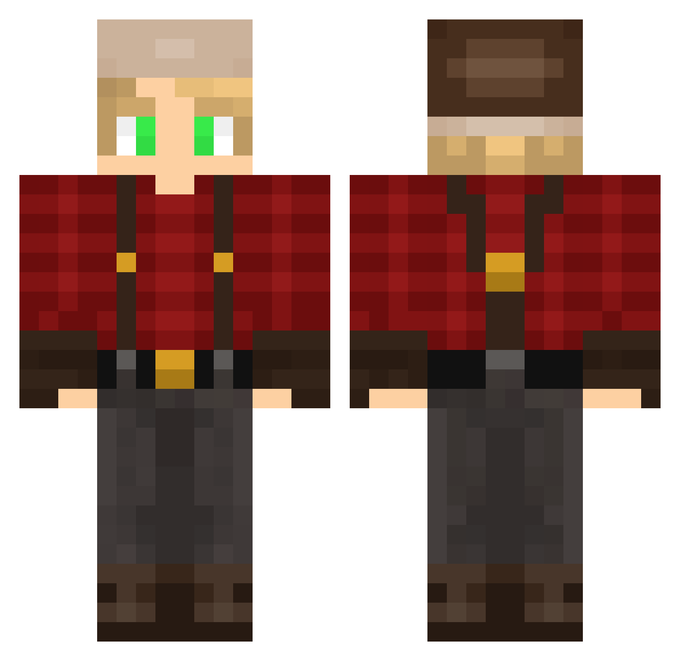 TaGrandeRace Minecraft skin, front and back view
