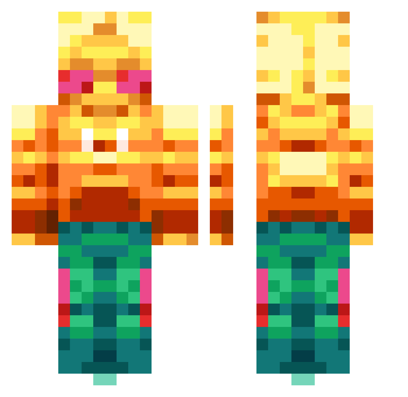 Zoldex_YT Minecraft skin, front and back view