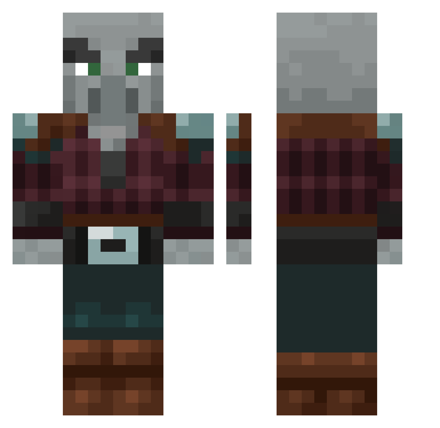 DefNoMacro Minecraft skin, front and back view