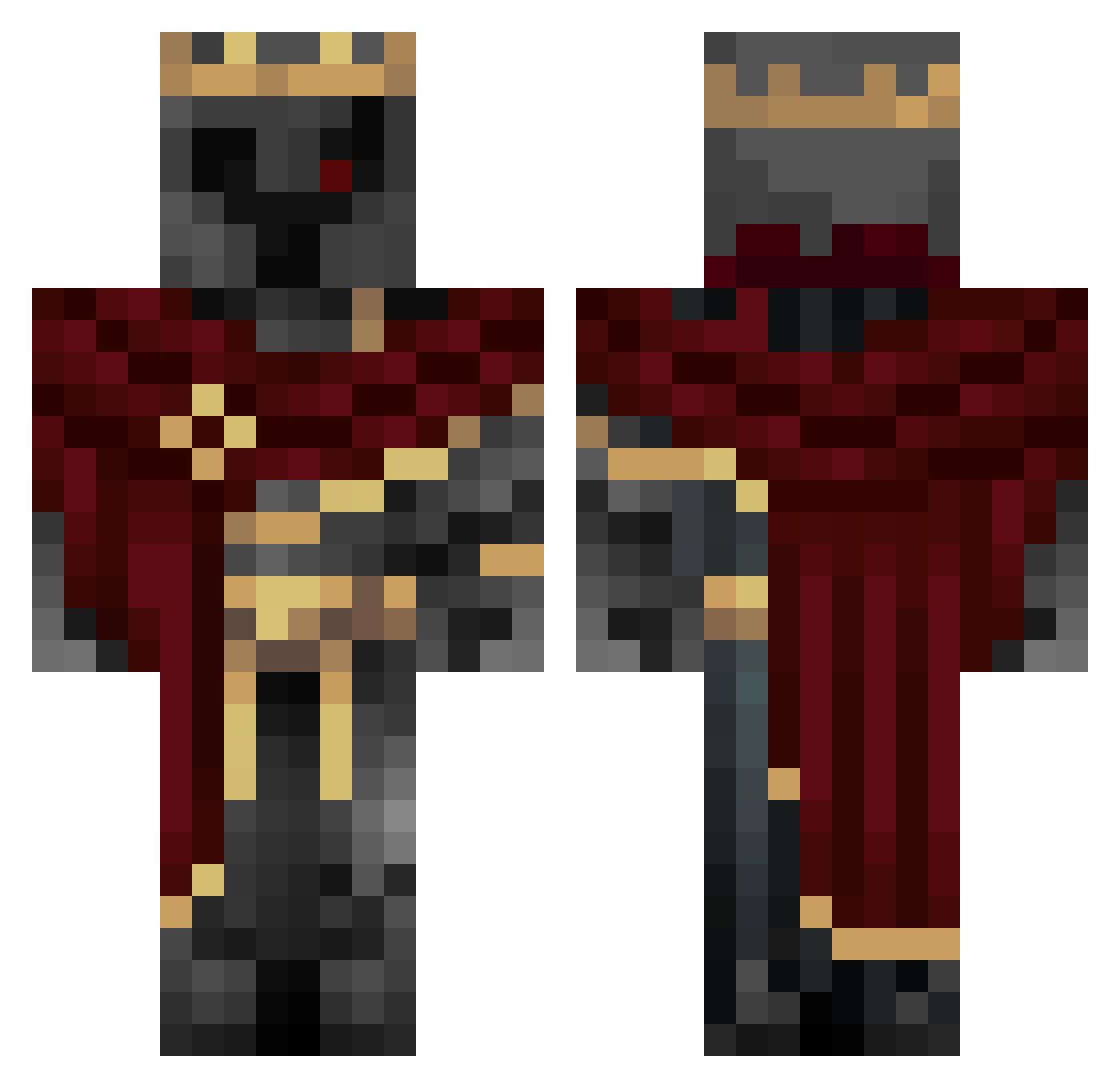 Sr_Joestar Minecraft skin, front and back view
