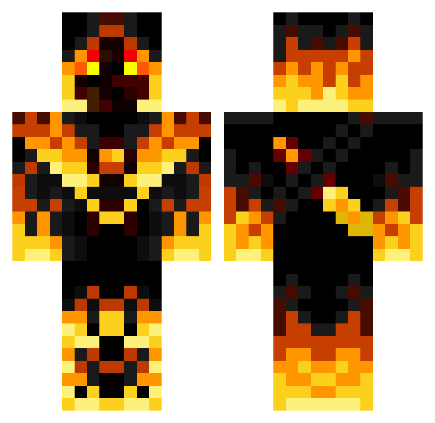 Majorior Minecraft skin, front and back view