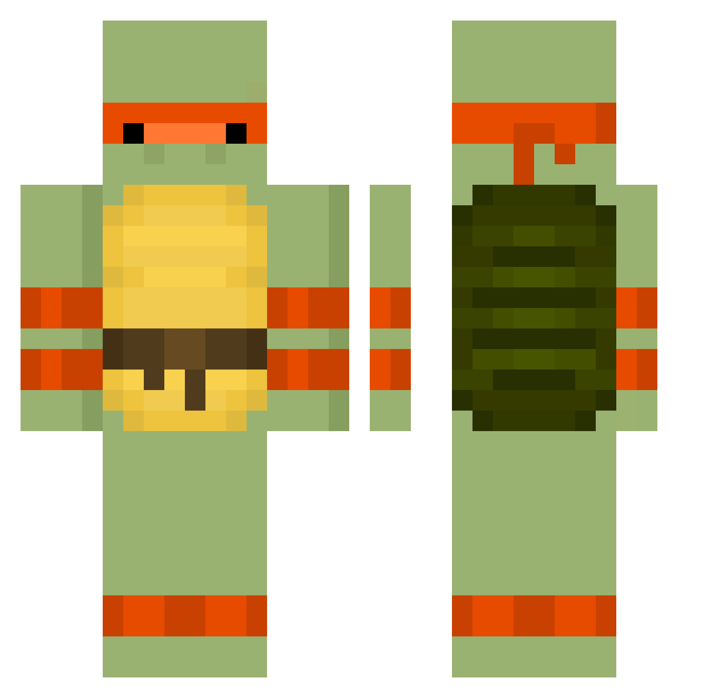 imkentaro Minecraft skin, front and back view