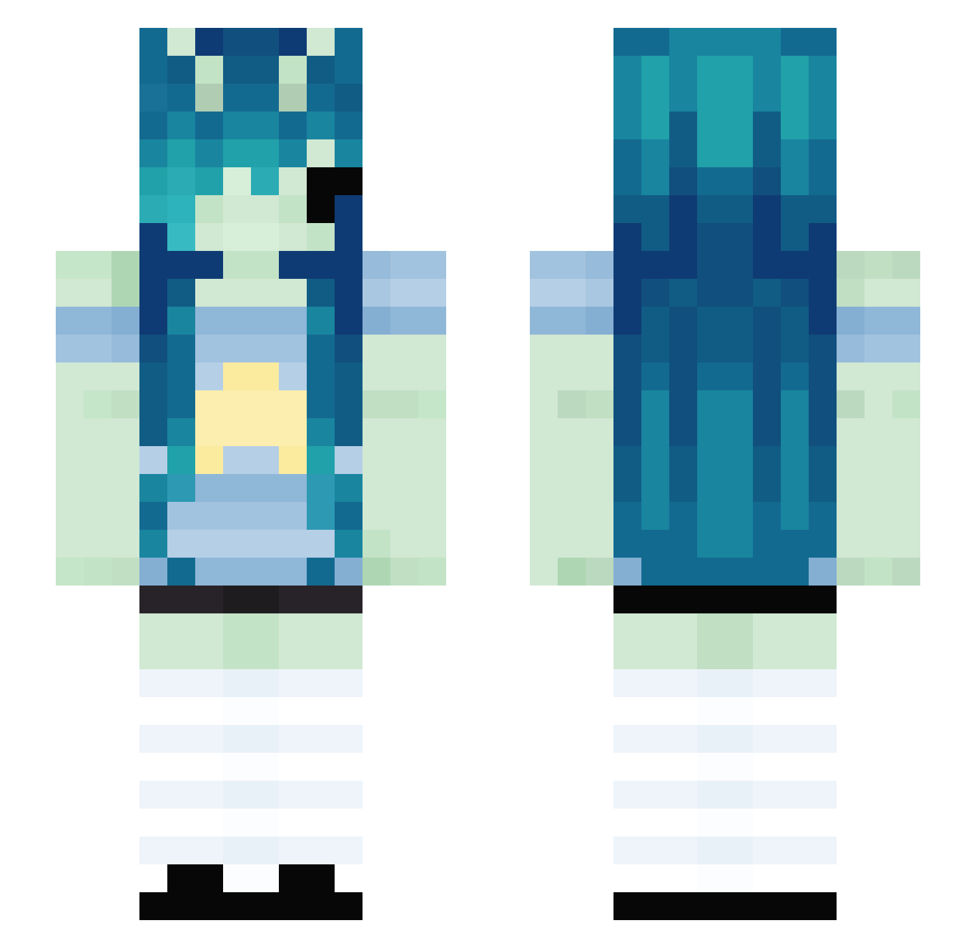 IvyLotta Minecraft skin, front and back view