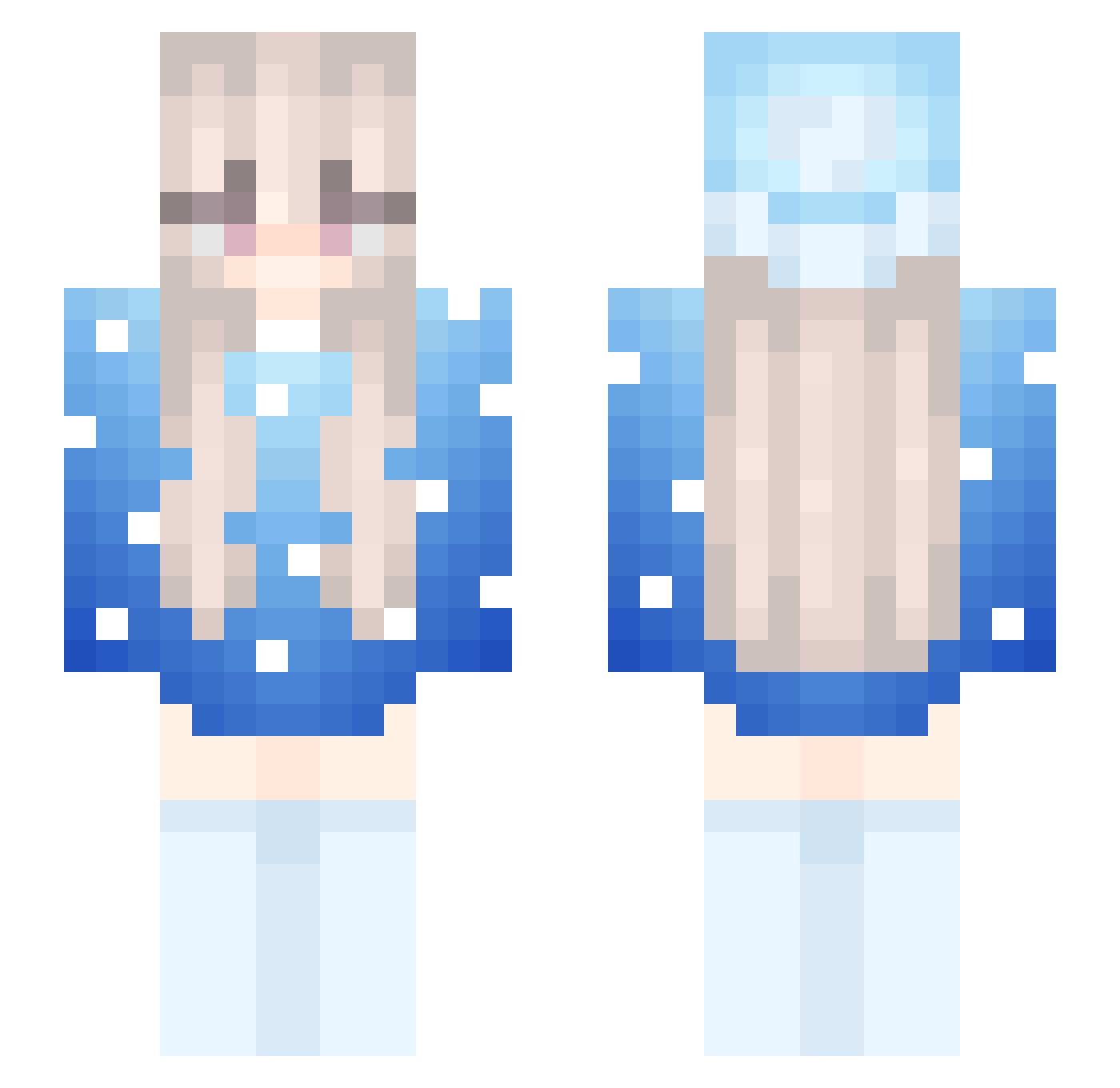 Supergirl_005 Minecraft skin, front and back view