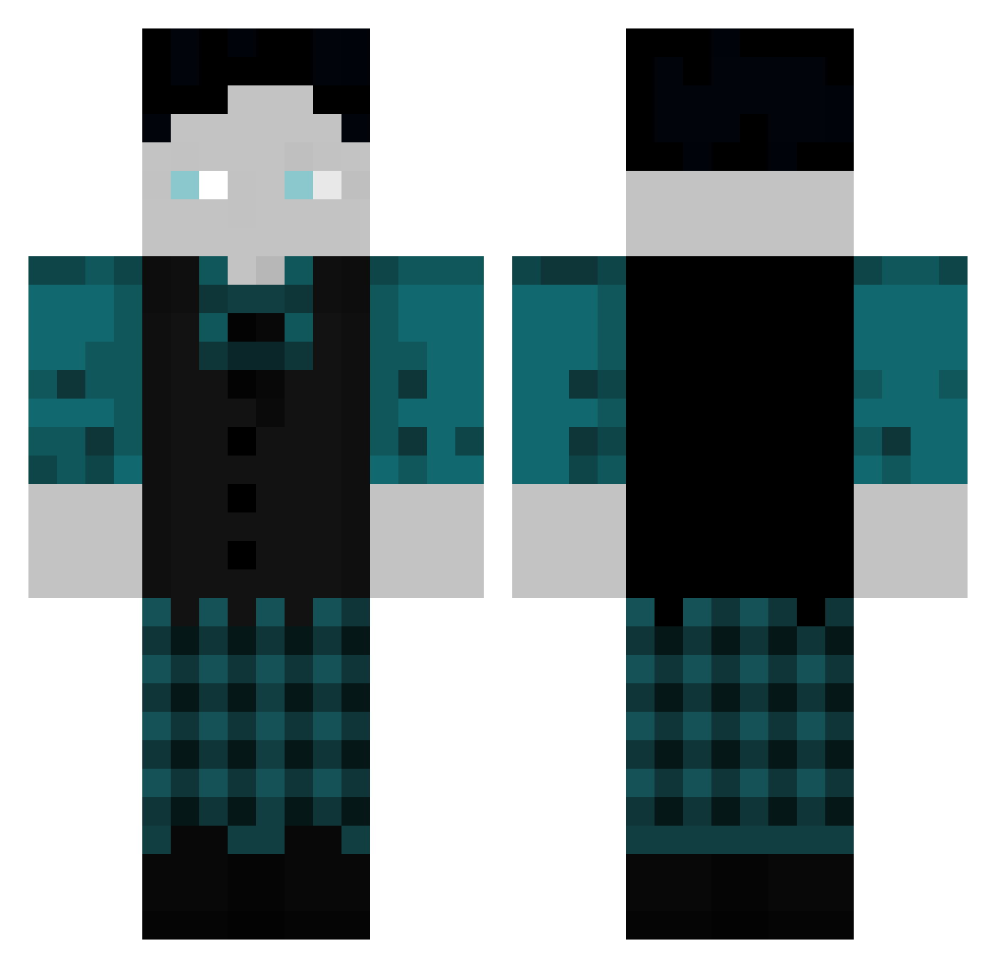 TxtxrJxnge Minecraft skin, front and back view