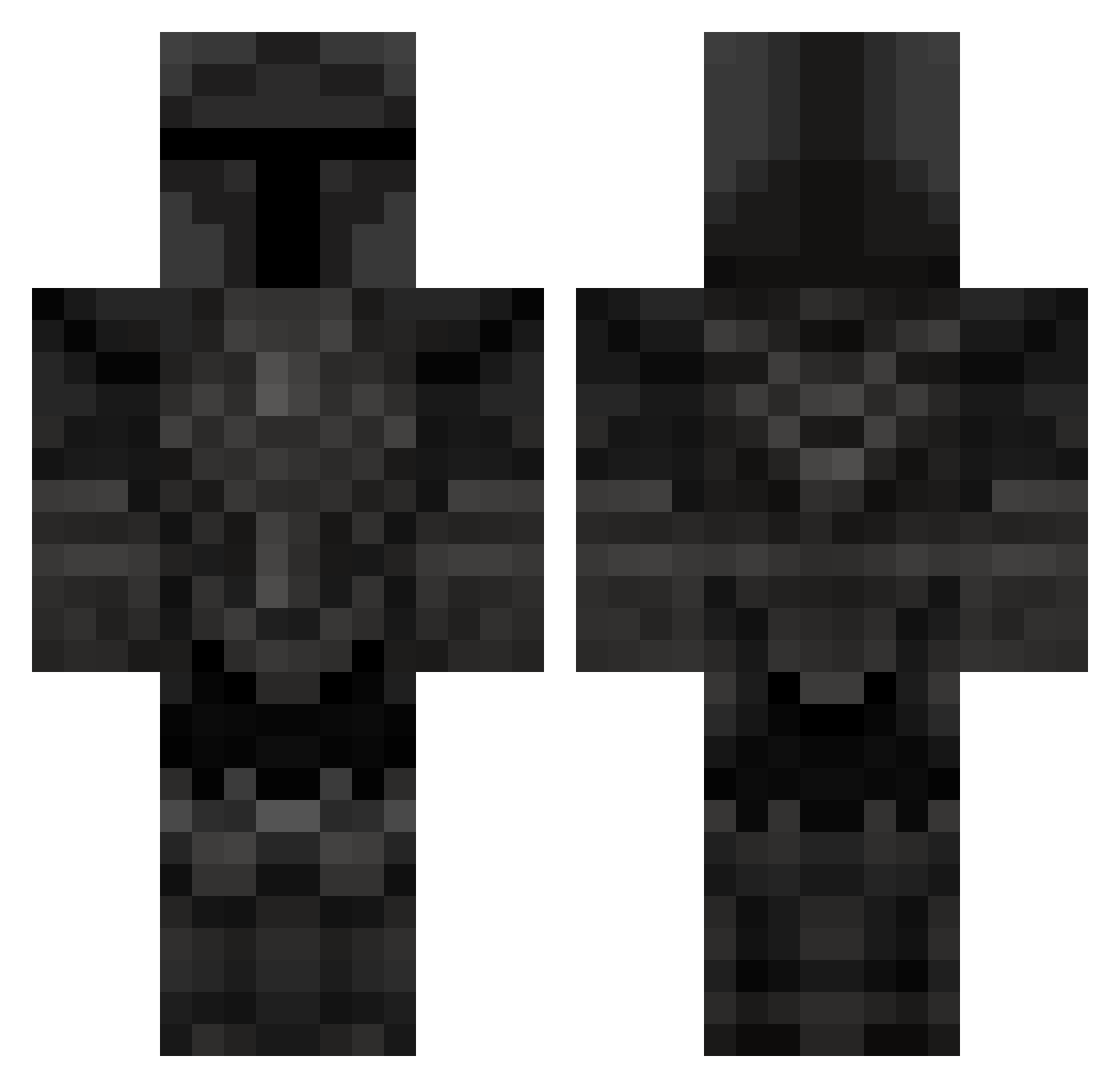 NobodysGod Minecraft skin, front and back view