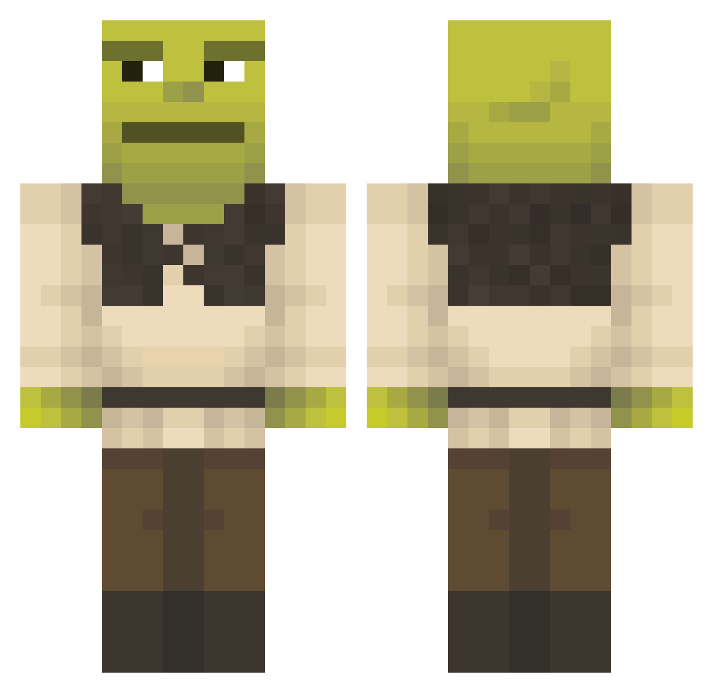 HarryUnleashed Minecraft skin, front and back view