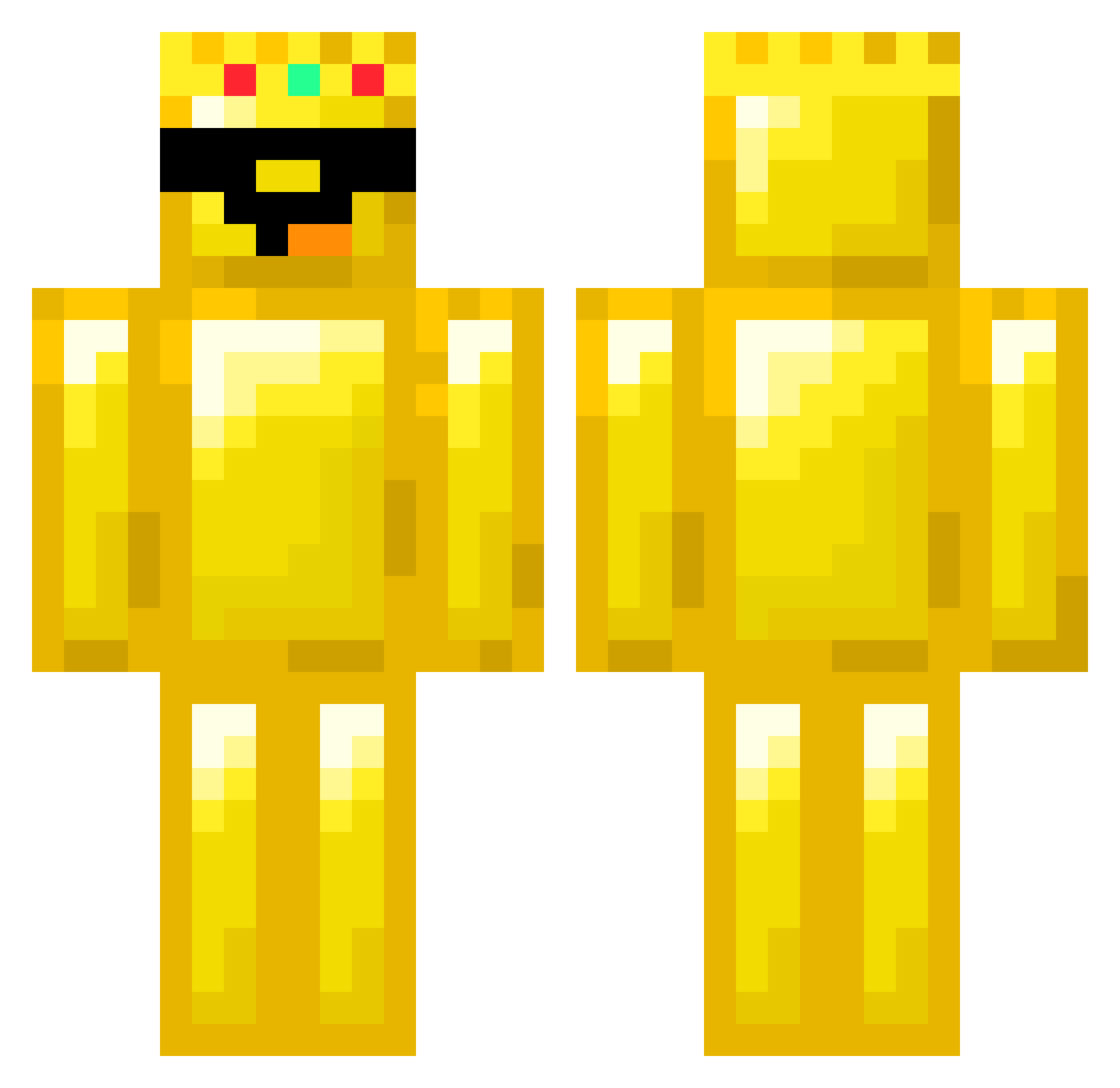VanAffe Minecraft skin, front and back view